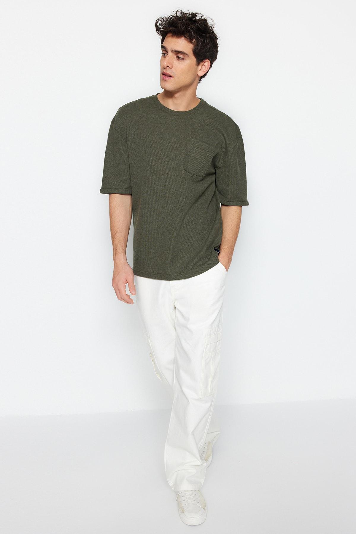 Khaki Relaxed T-Shirt, , large image number 1