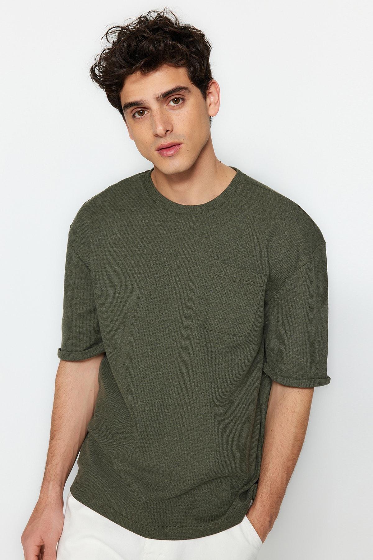 Khaki Relaxed T-Shirt, , large image number 2