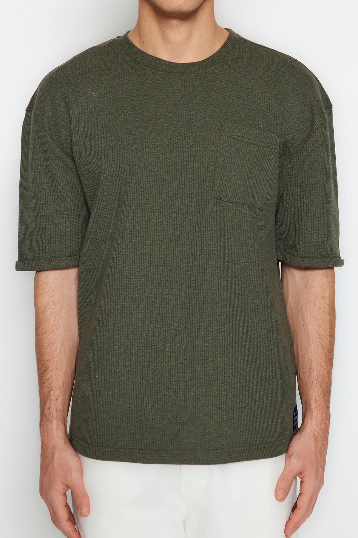 Khaki Relaxed T-Shirt, , large image number 3