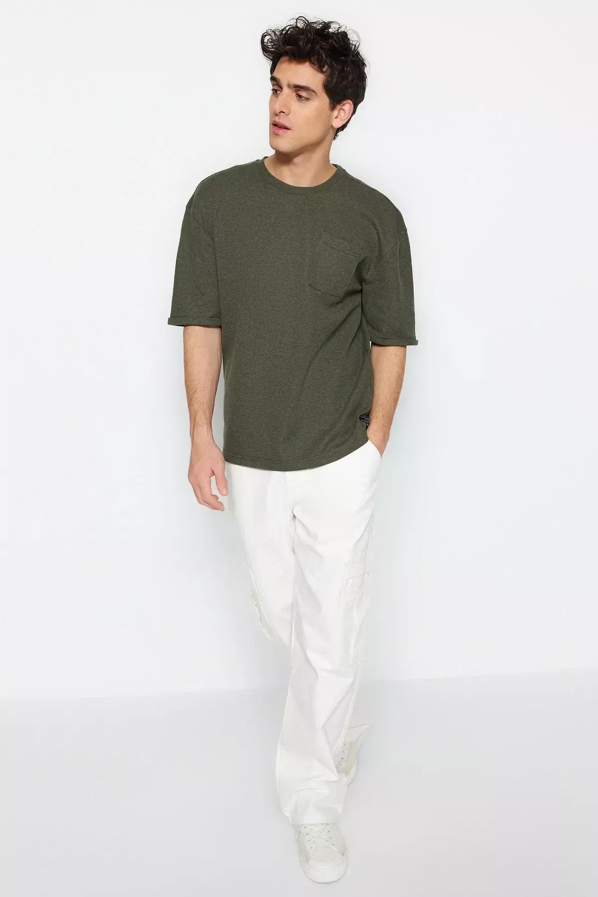 Khaki Relaxed T-Shirt, Khaki, large image number 3