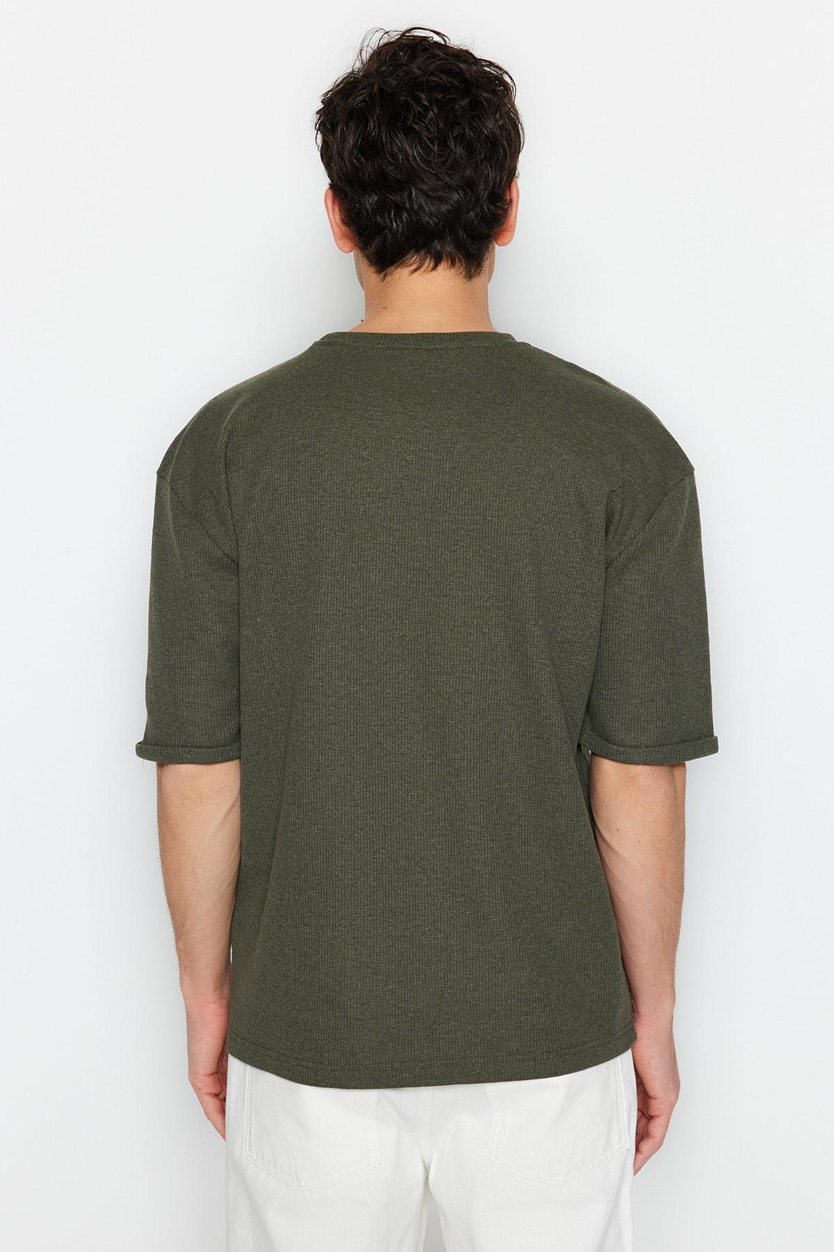 Khaki Relaxed T-Shirt, , large image number 5