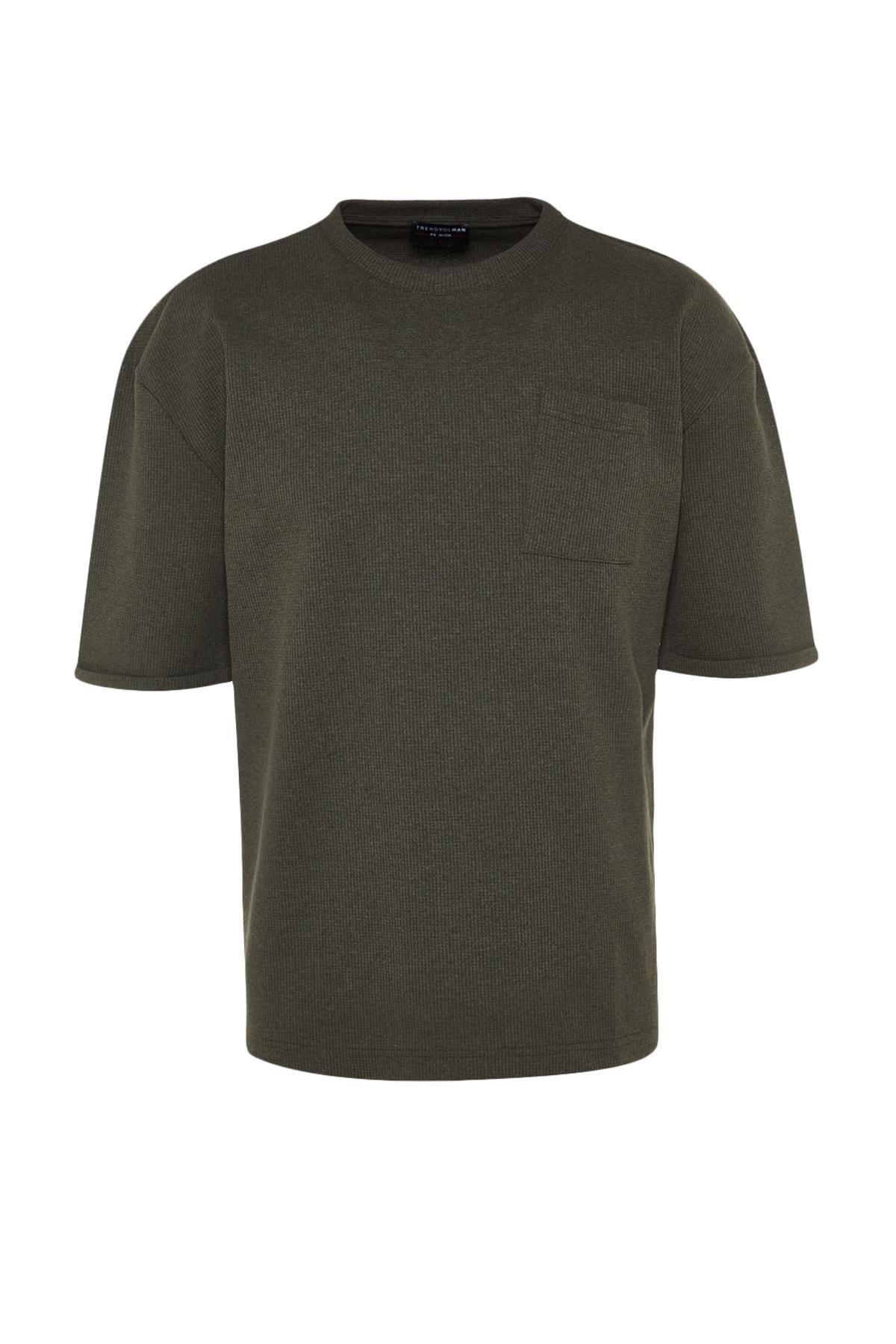 Khaki Relaxed T-Shirt, , large image number 6