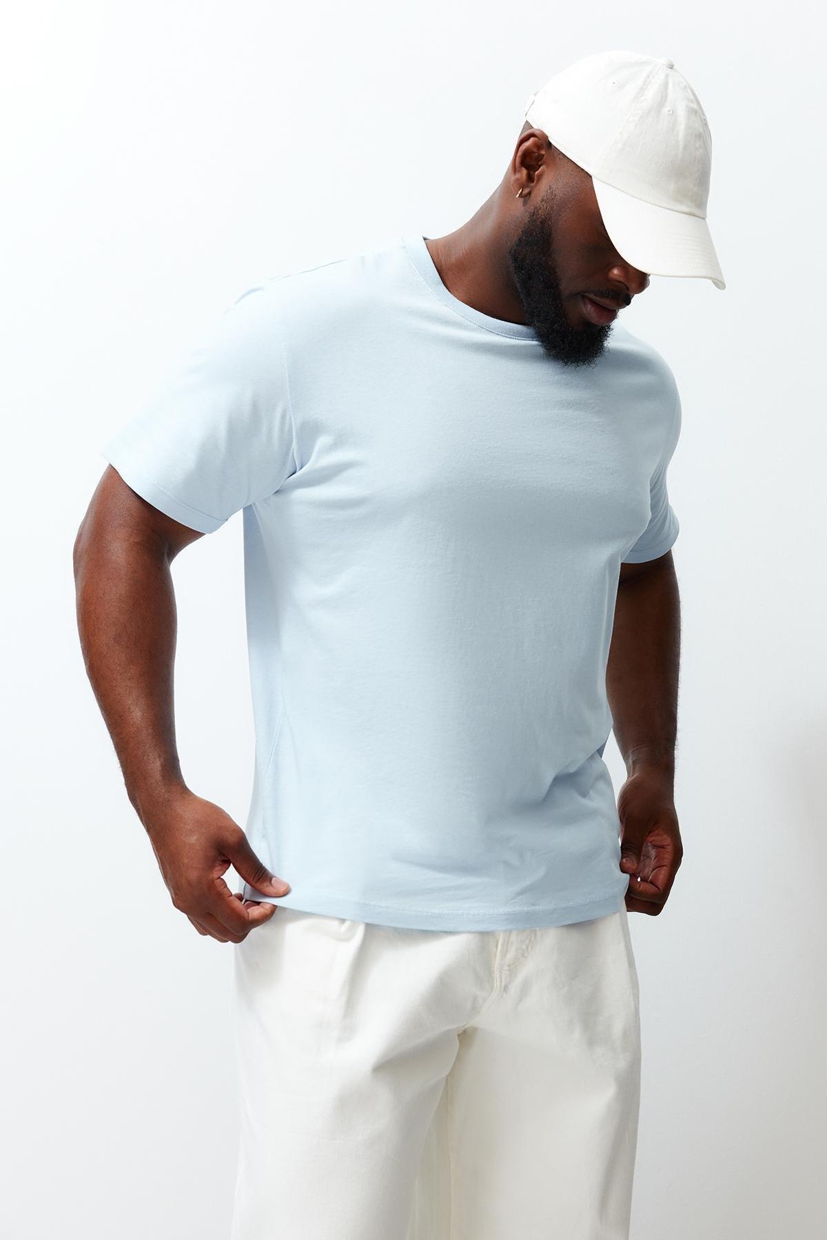 Blue Regular Plus Size T-Shirt, , large image number 1