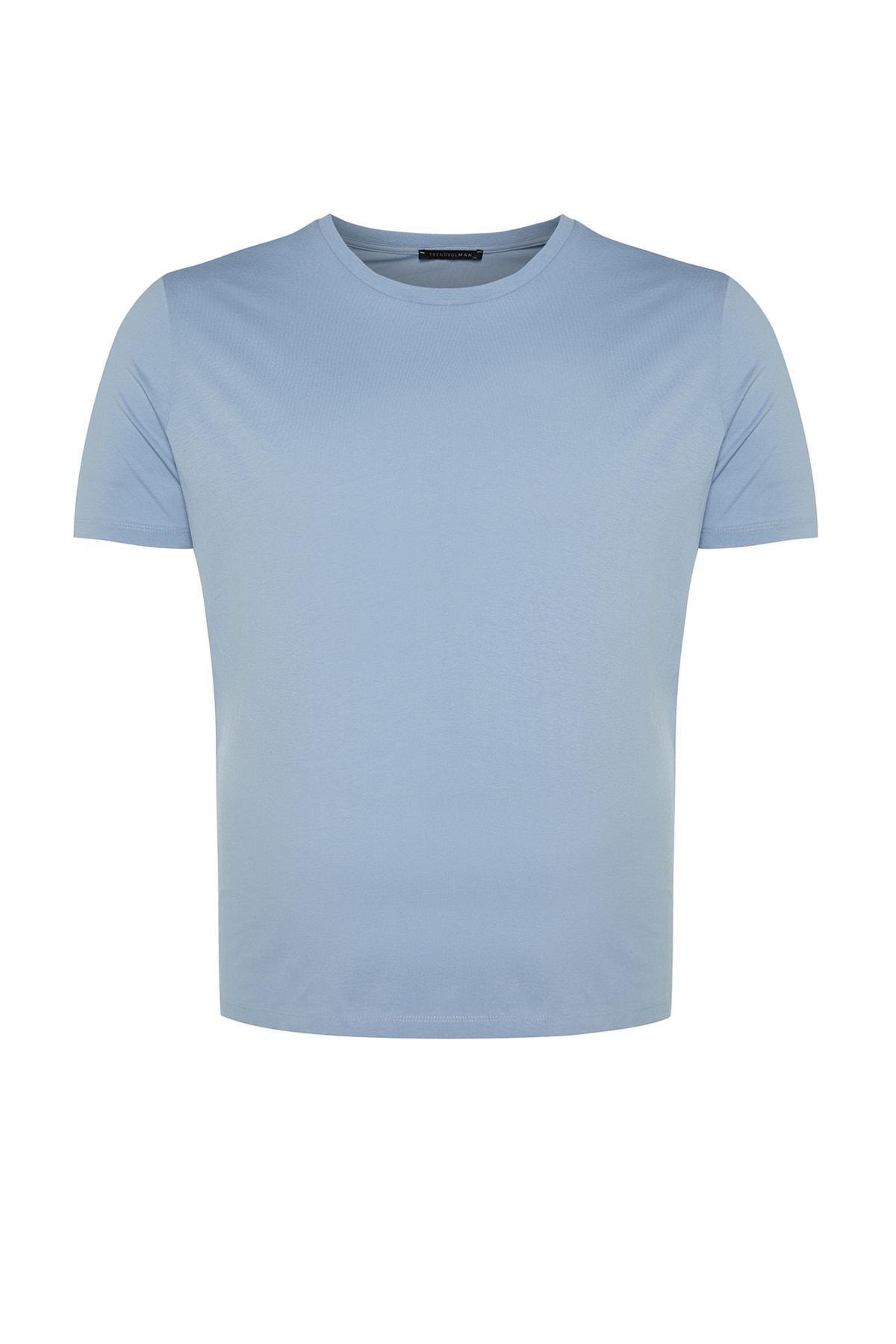 Blue Regular Plus Size T-Shirt, , large image number 5