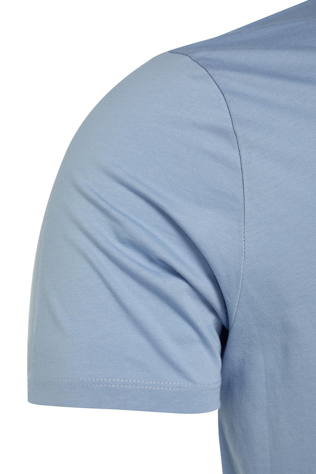 Blue Regular Plus Size T-Shirt, , large image number 6