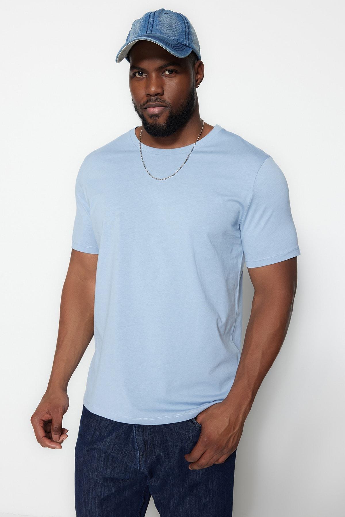 Blue Regular Plus Size T-Shirt, , large image number 7