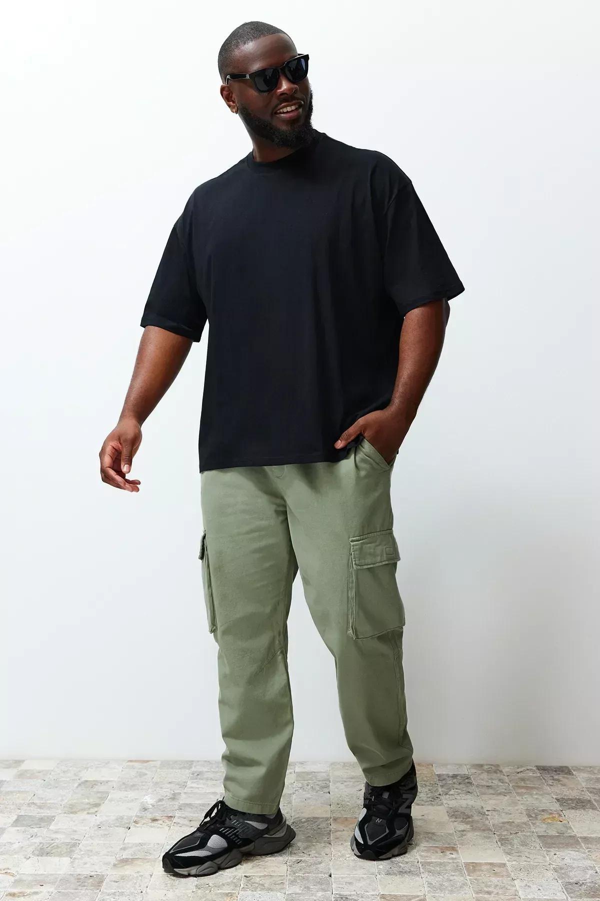 Black Oversize Plus Size T-Shirt, Black, large image number 4