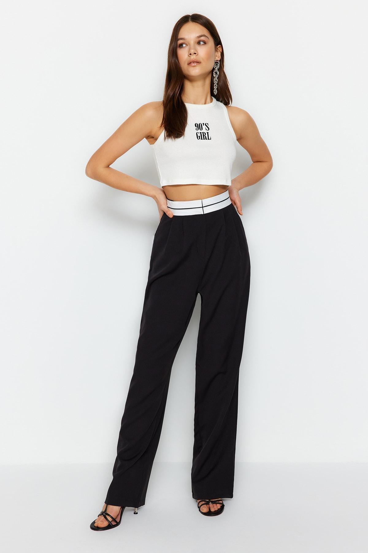 Black Wide Leg Pants, , large image number 1