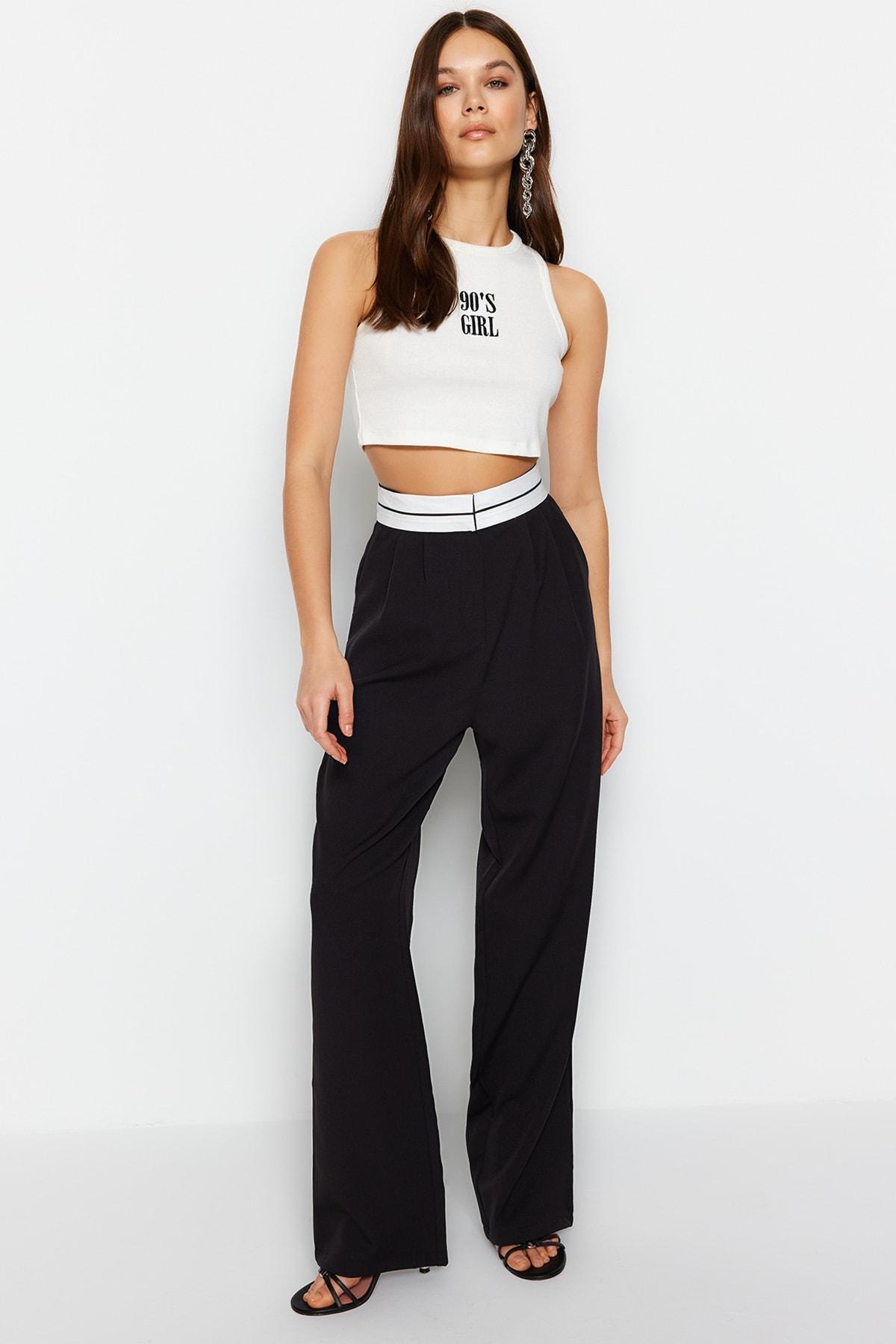 Black Wide Leg Pants, , large image number 2