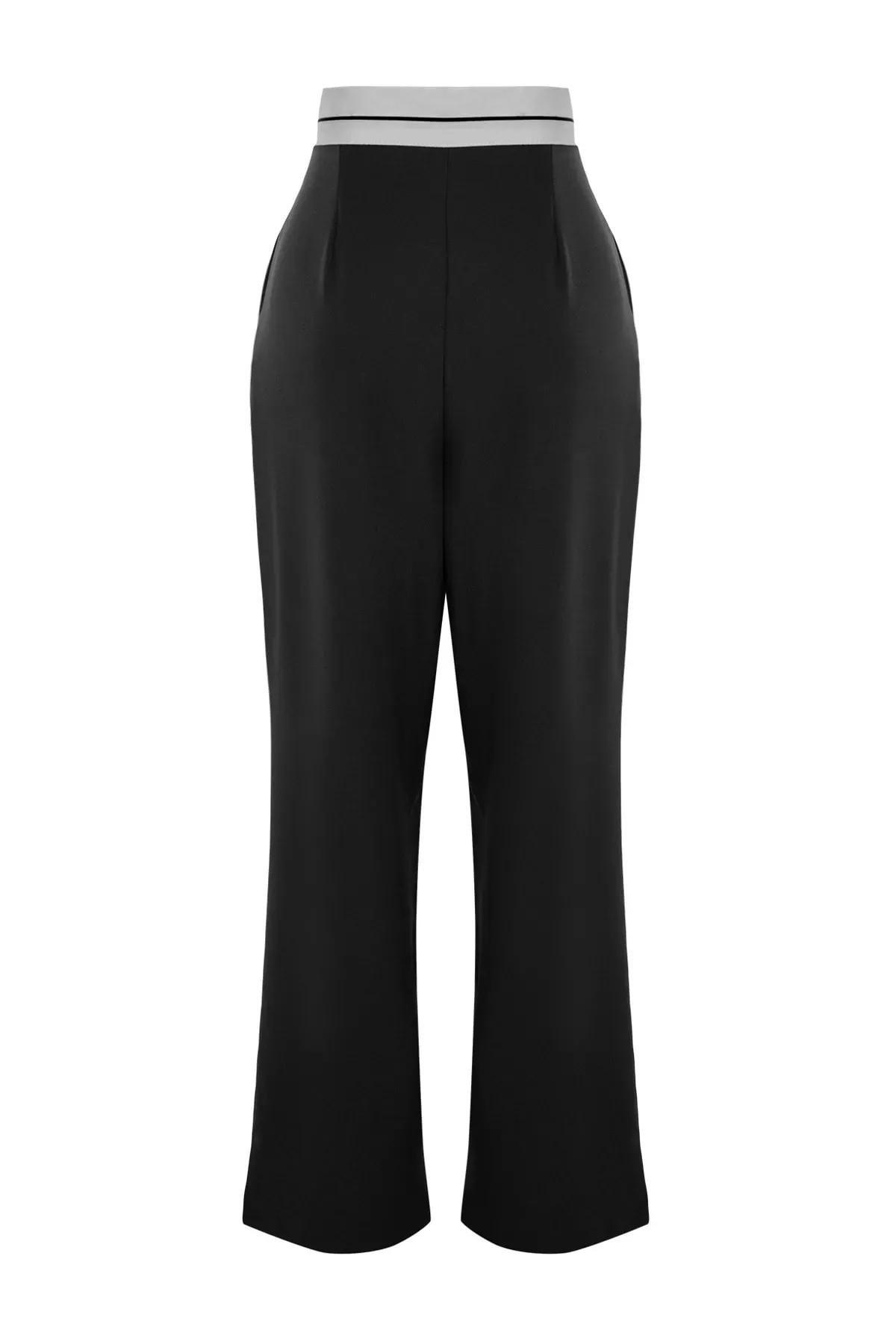 Black Wide Leg Pants, Black, large image number 6