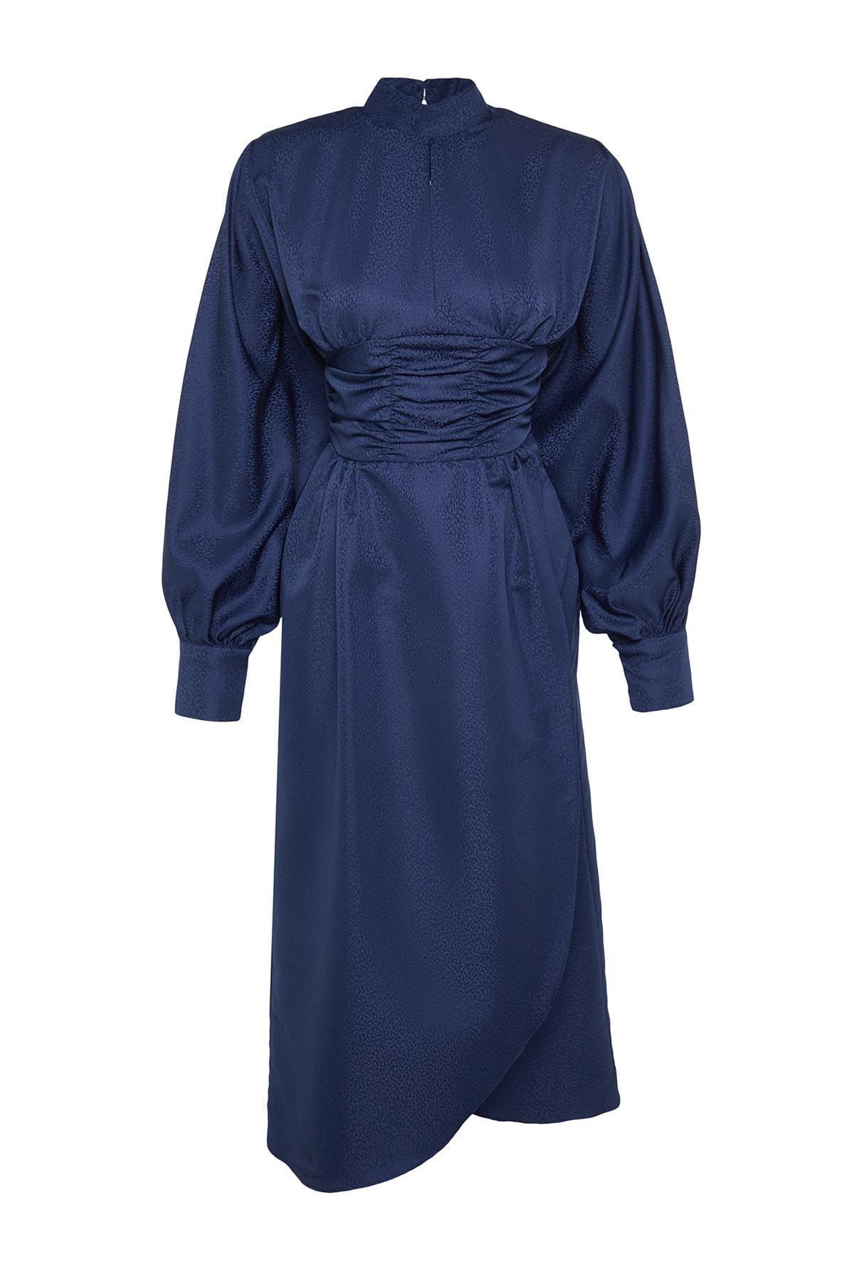 Navy A-Line Floral Evening Dress, , large image number 5