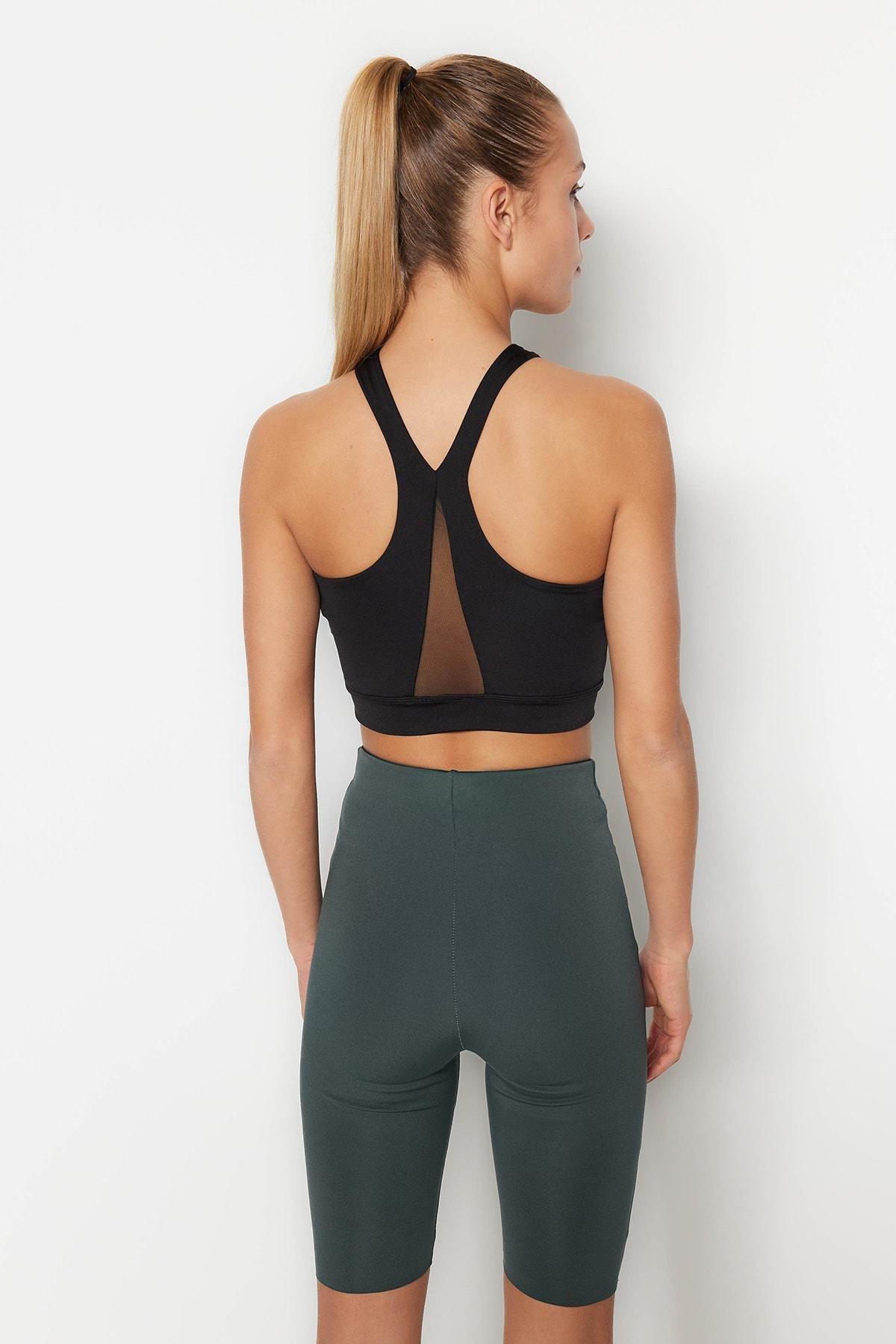 Black V-Neck Sports Bra, , large image number 1