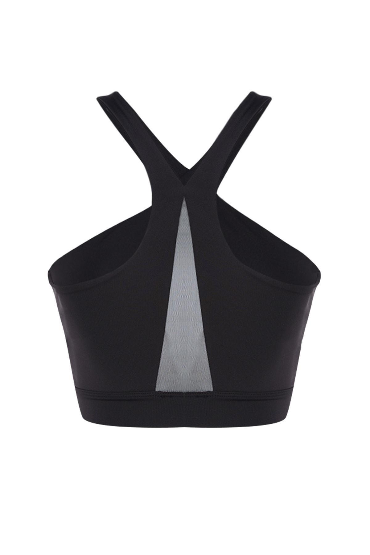 Black V-Neck Sports Bra, , large image number 6