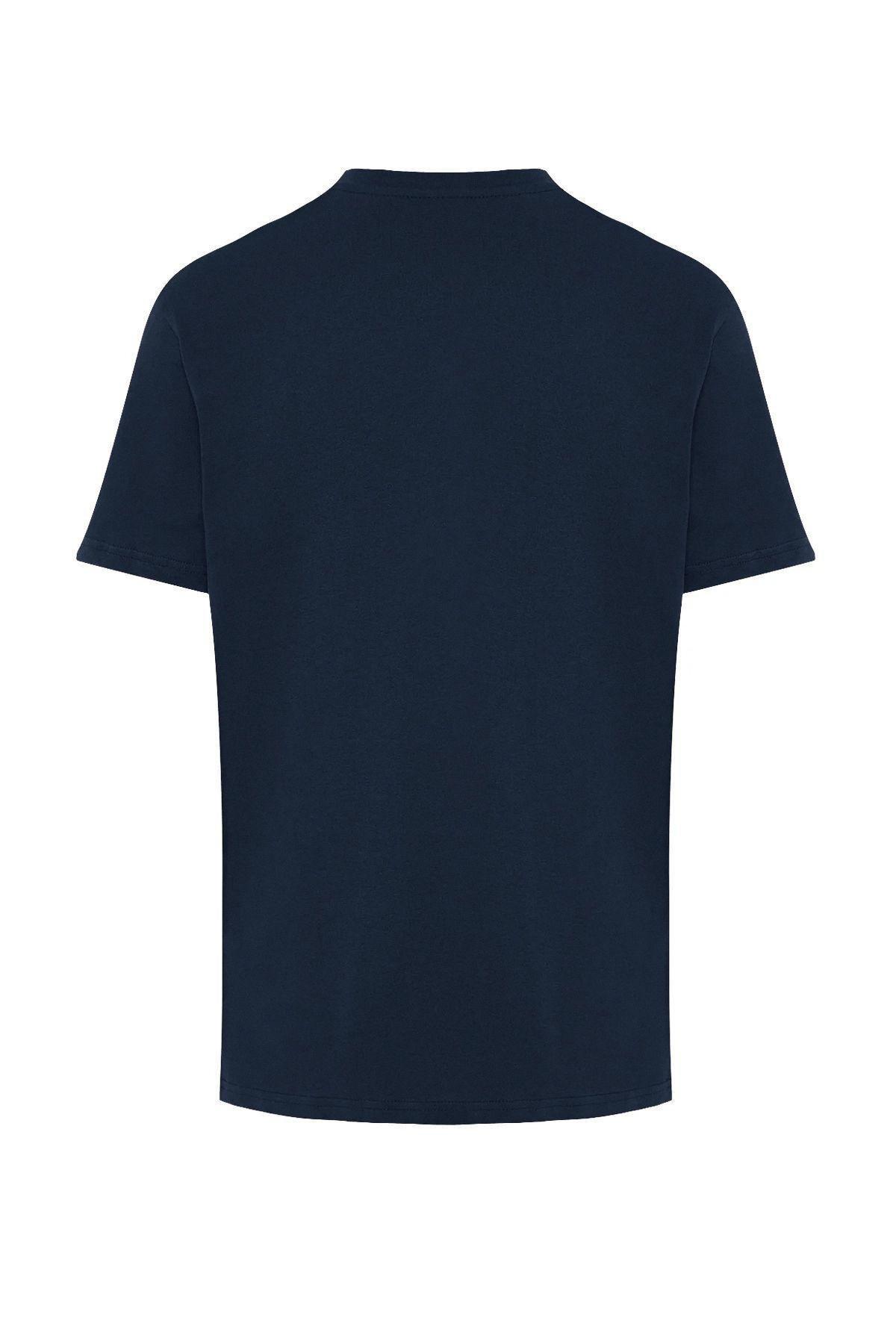 Navy Geometric Crew Neck Tshirt, , large image number 6