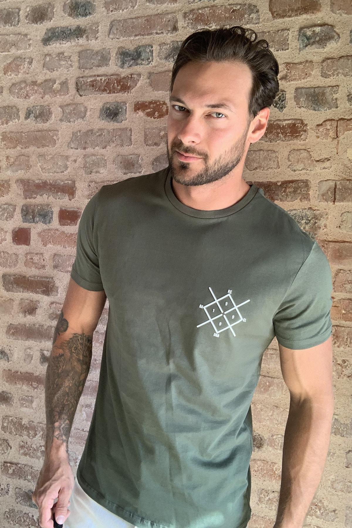 Green Regular Fit T-Shirt, Khaki, medium