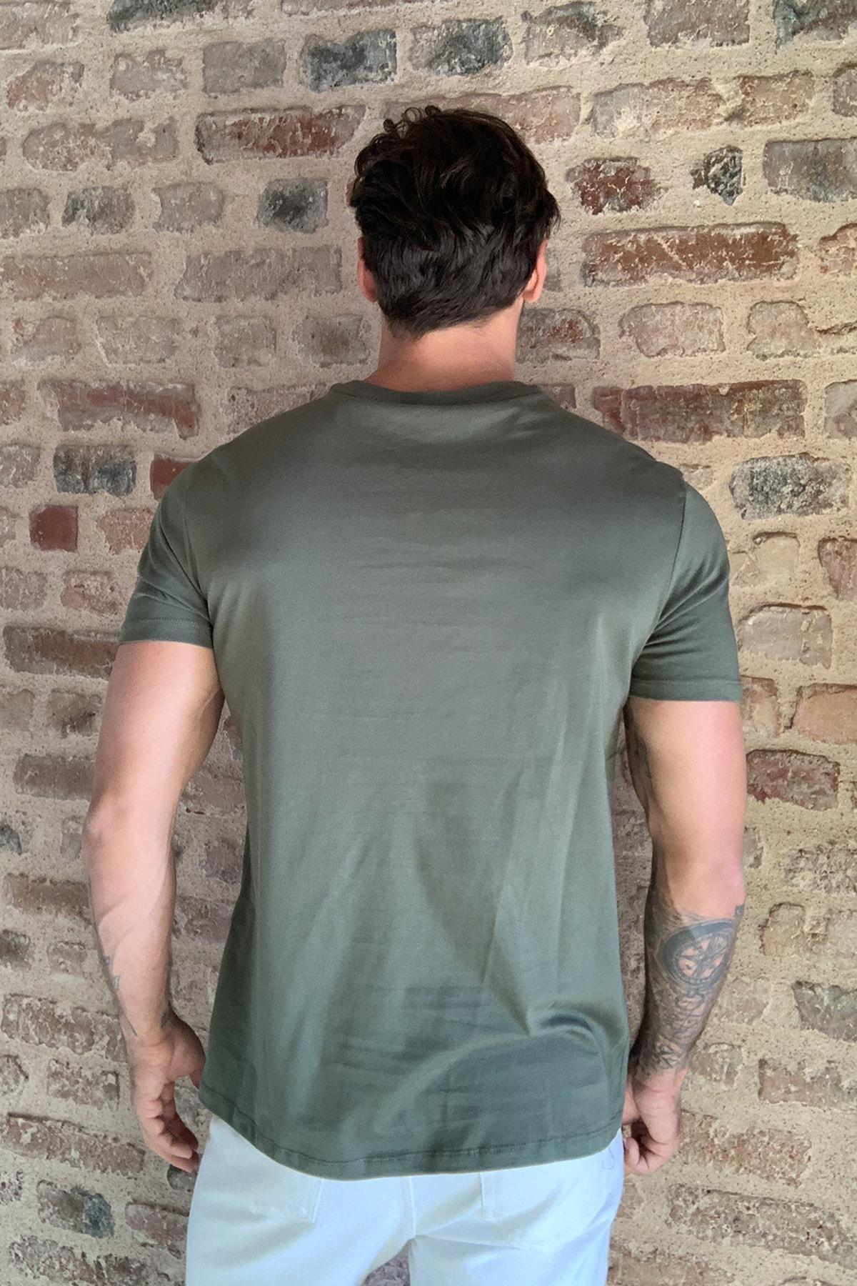 Green Regular Fit T-Shirt, Khaki, large image number 4