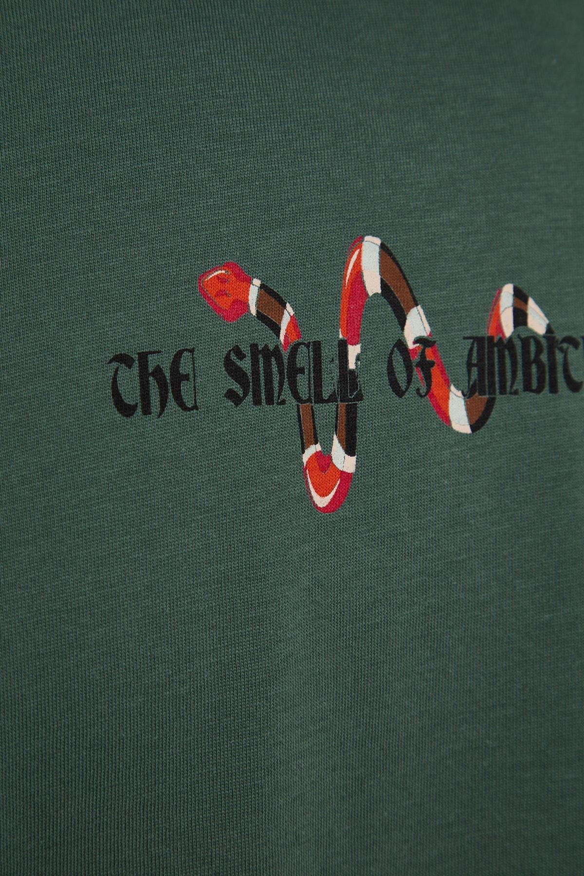 Green Printed Oversize T-Shirt, , large image number 5