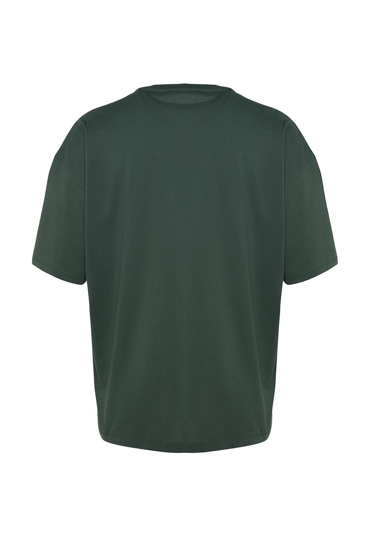 Green Printed Oversize T-Shirt, , large image number 6
