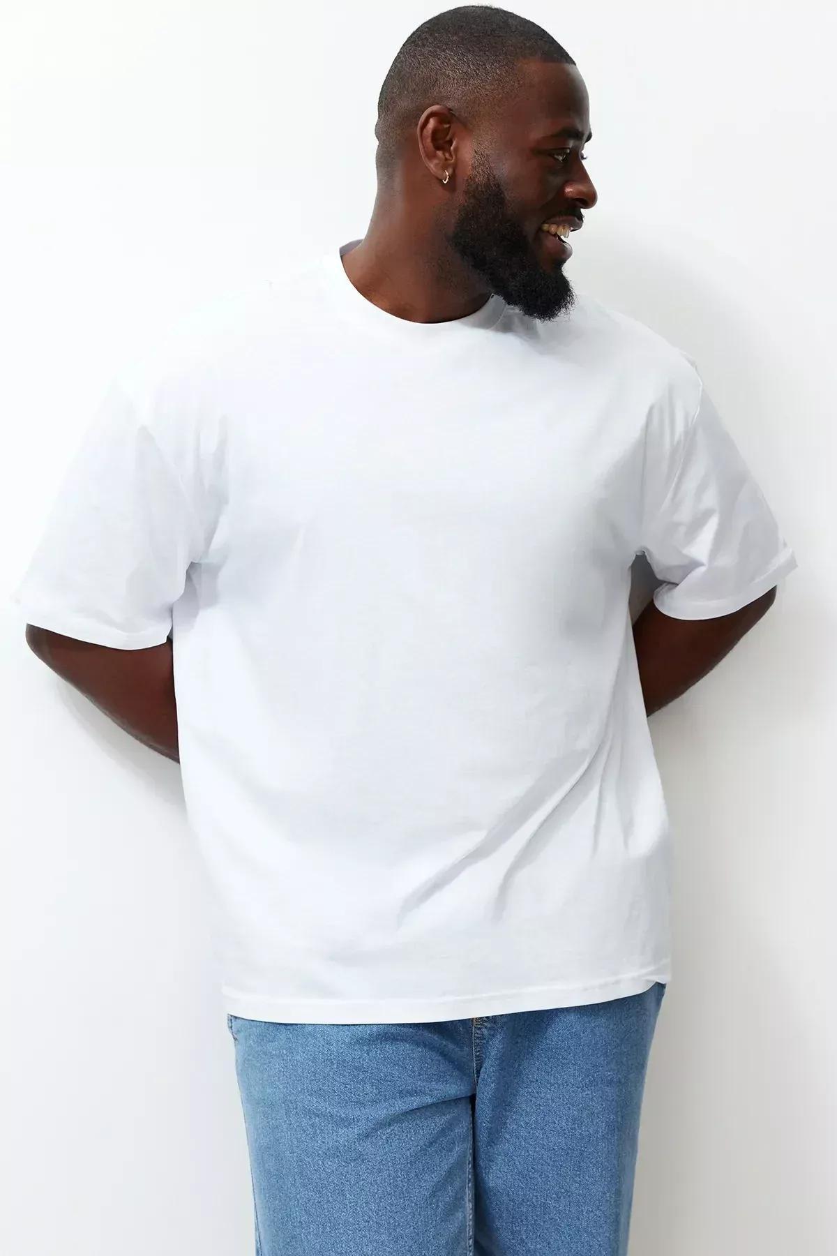 White Plus Size T-Shirt, White, large image number 3