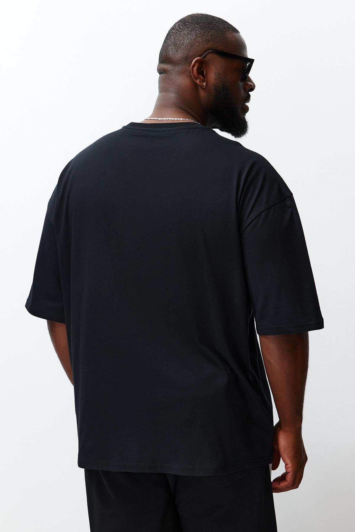 Black Oversize Plus Size T-Shirt, , large image number 10