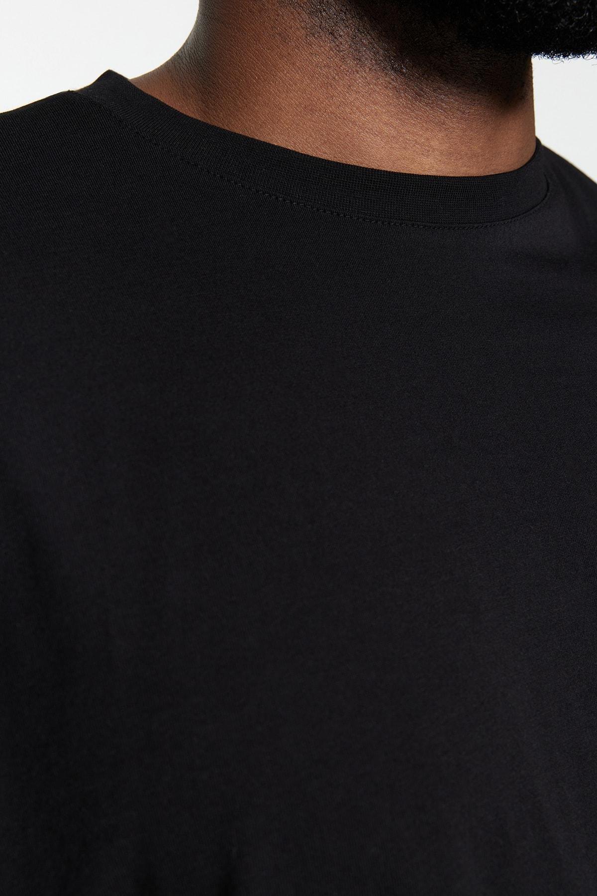 Black Regular Plus Size T-Shirt, C101_7009, large image number 5