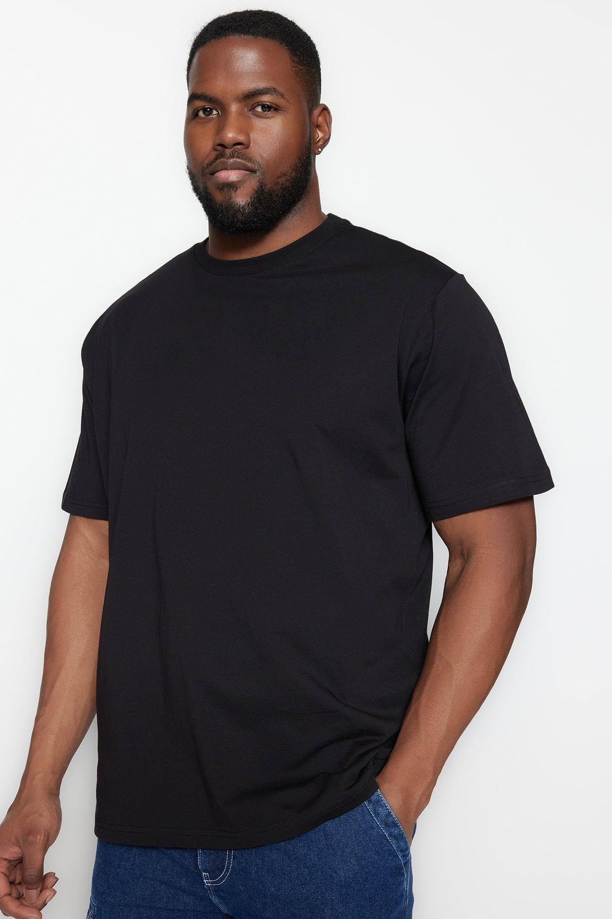 Black Regular Plus Size T-Shirt, C101_7009, large image number 9