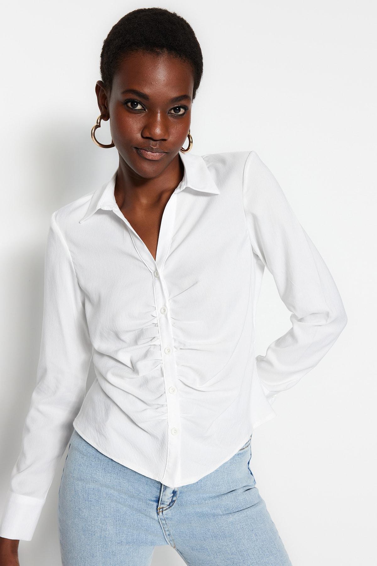 White Fitted Shirt, White, large image number 2