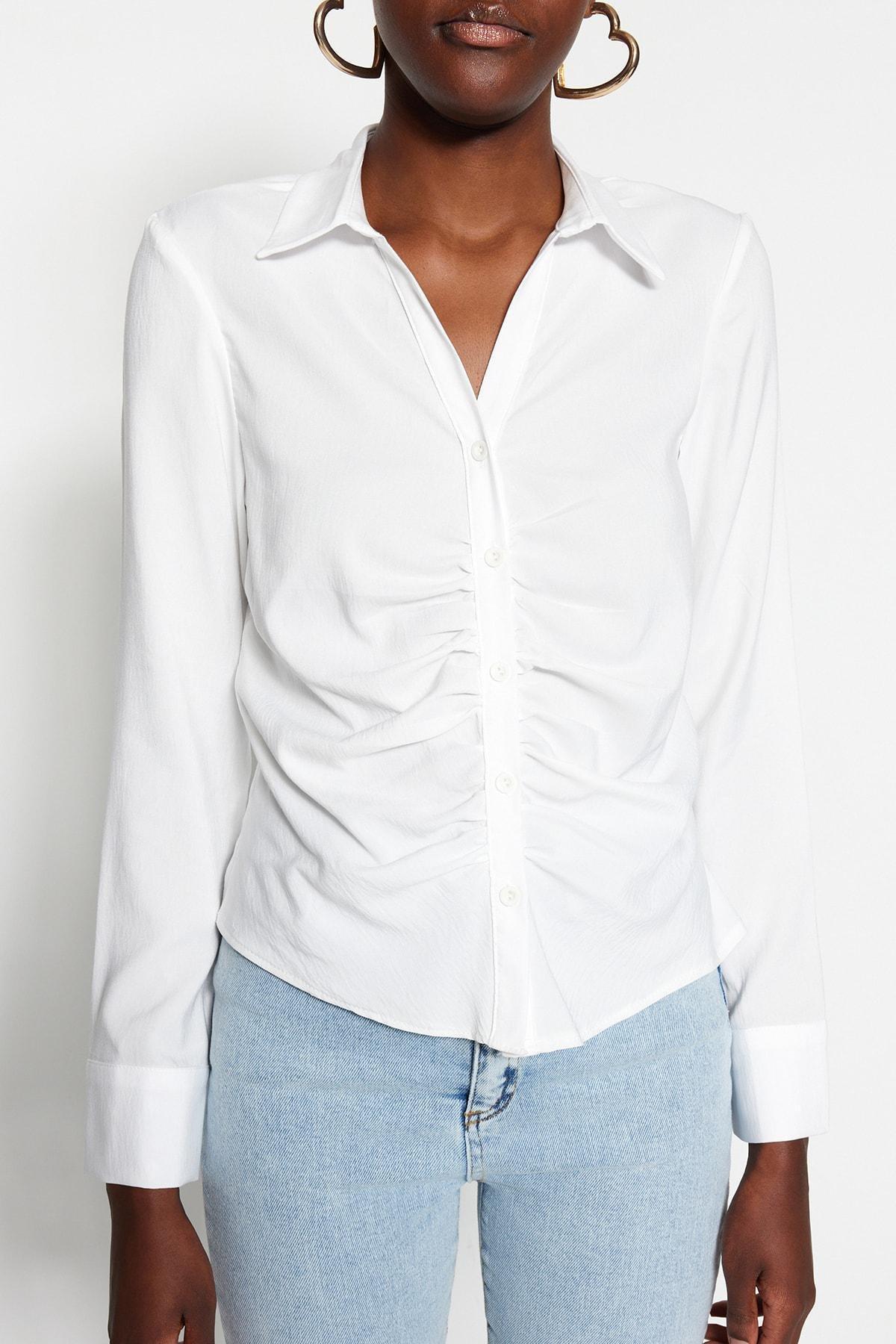 White Fitted Shirt, White, large image number 4