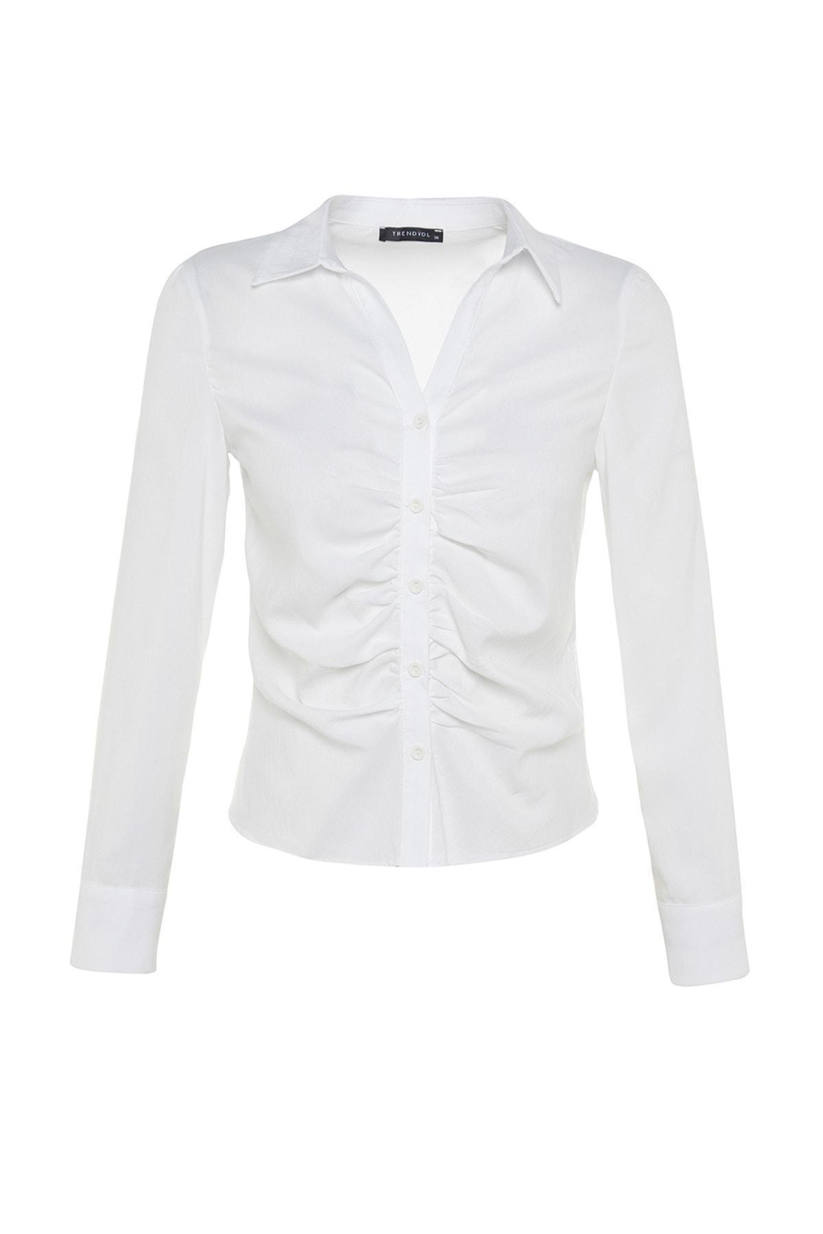 White Fitted Shirt, White, large image number 5