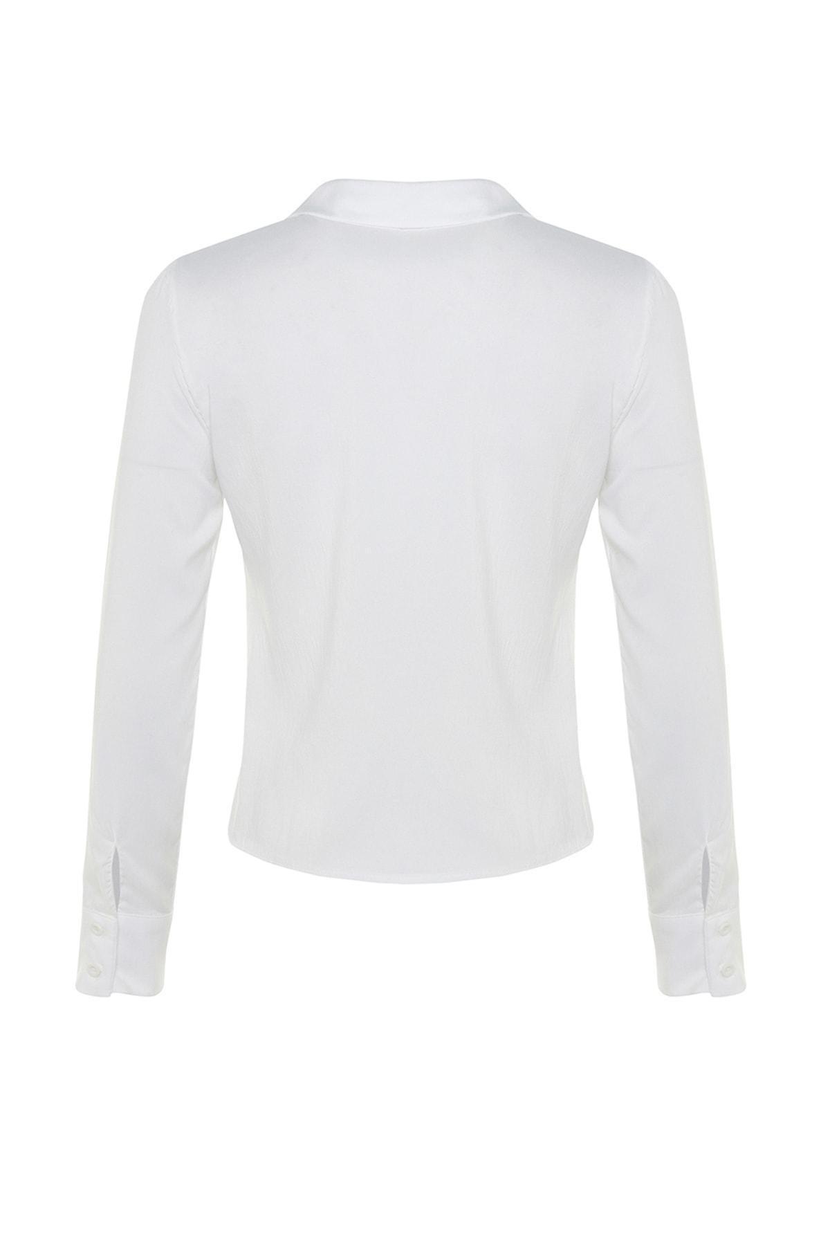 White Fitted Shirt, White, large image number 6