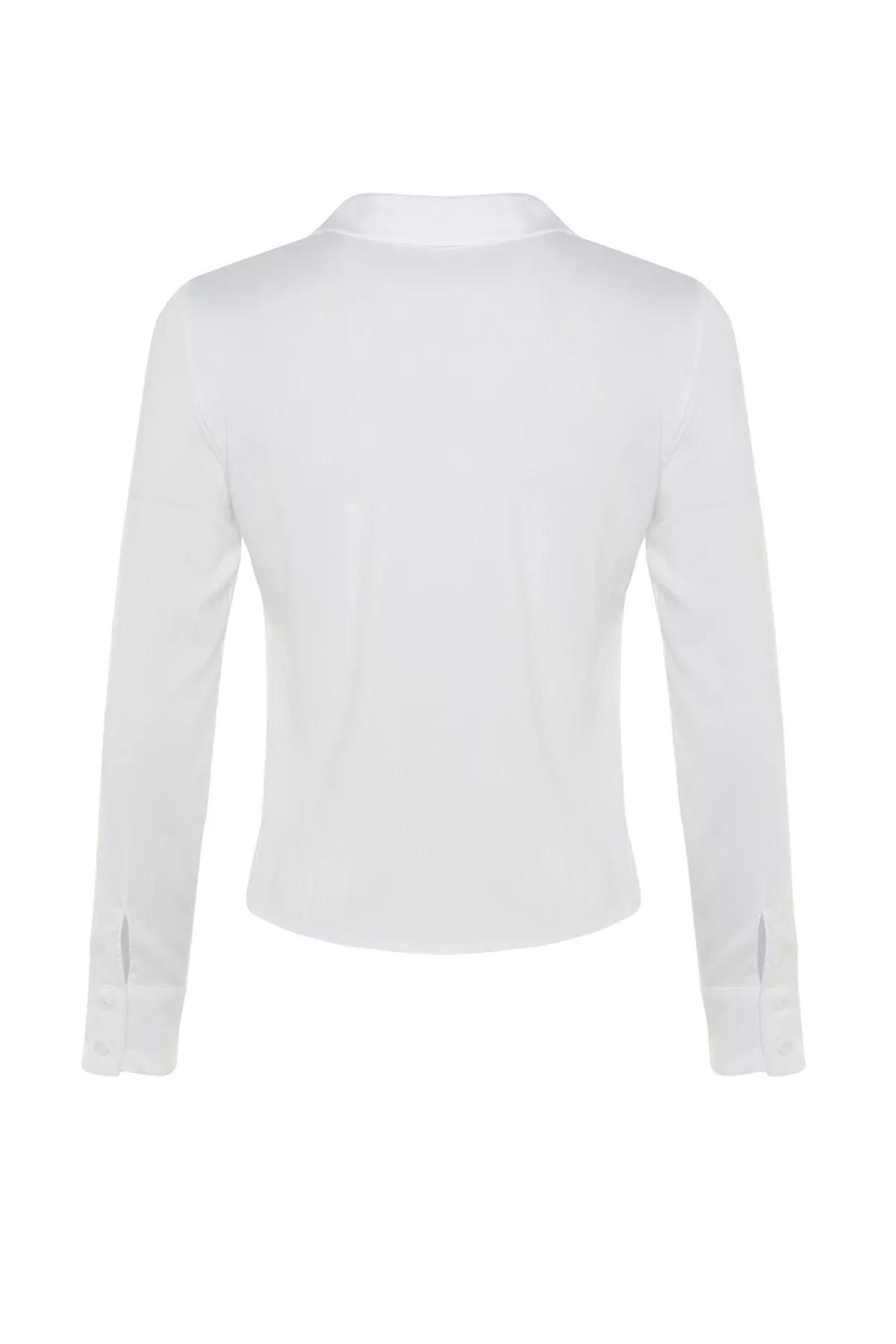 White Fitted Shirt, White, large image number 7