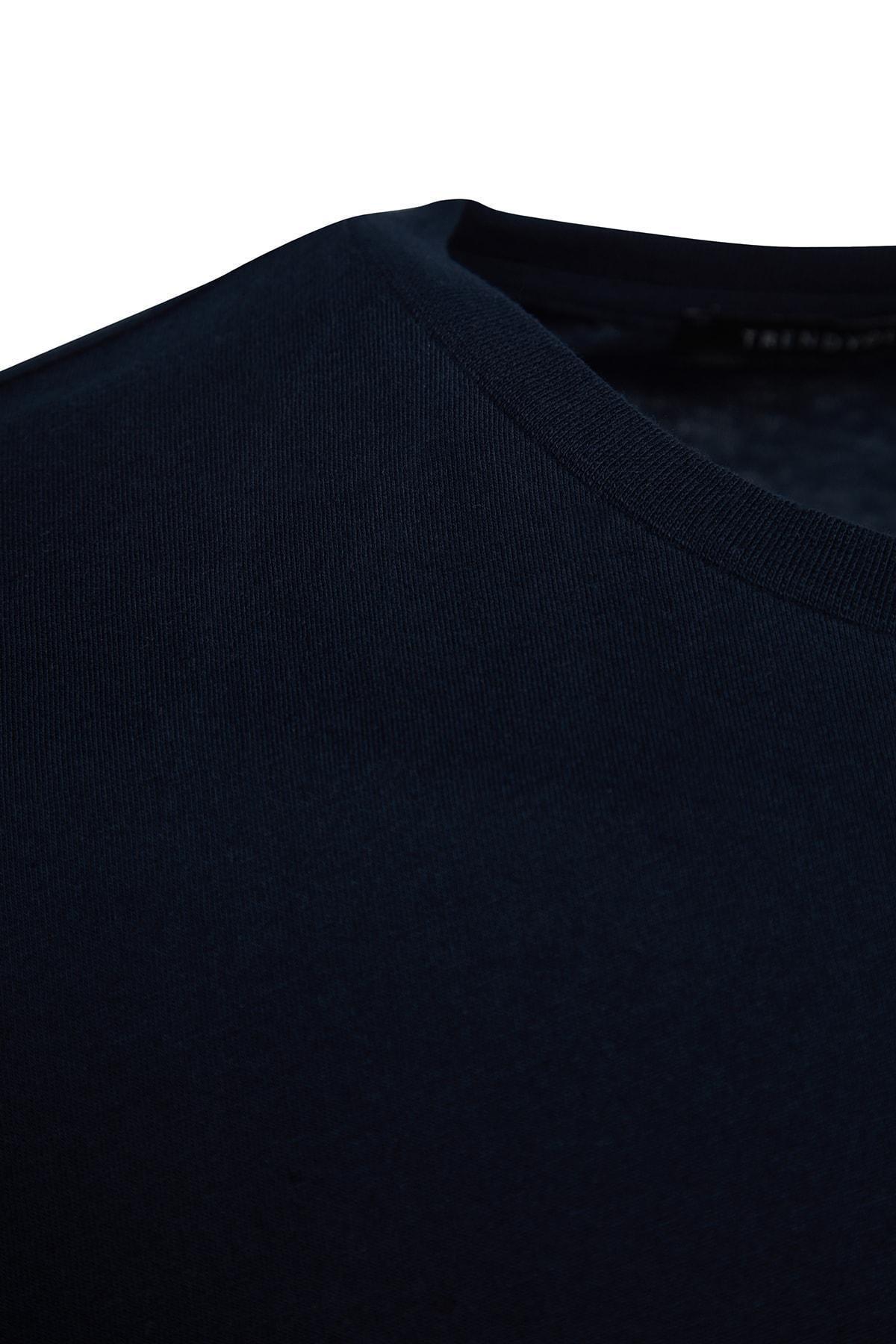Navy Printed Oversize T-Shirt, , large image number 7