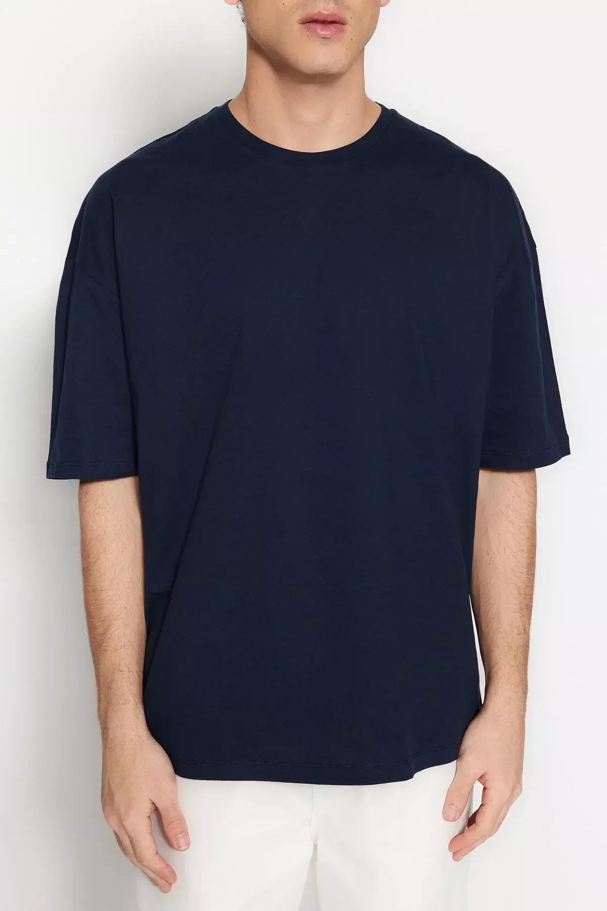 تيشيرت بقصة فضفاضة مزين بطبعة، كحلي, Dark blue, large image number 7