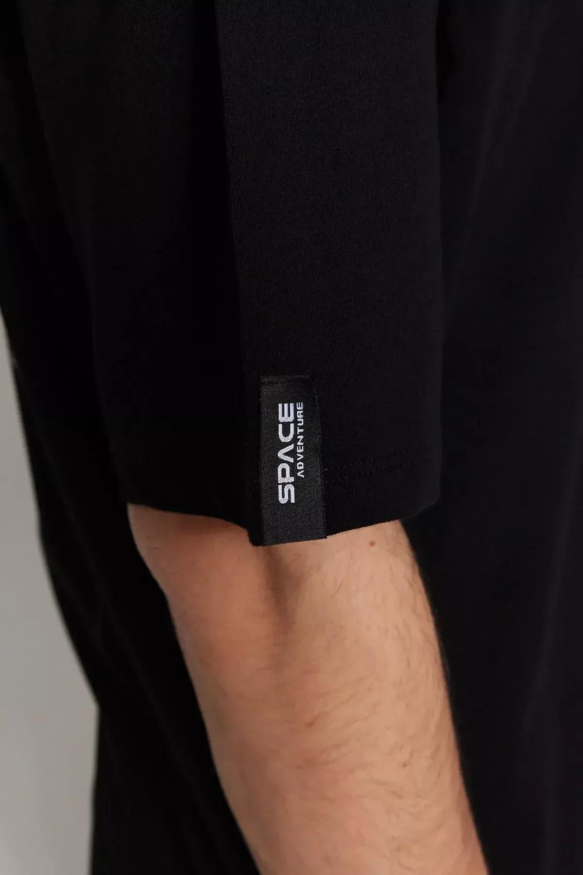 Black Printed Oversize T-Shirt, Black, large image number 3