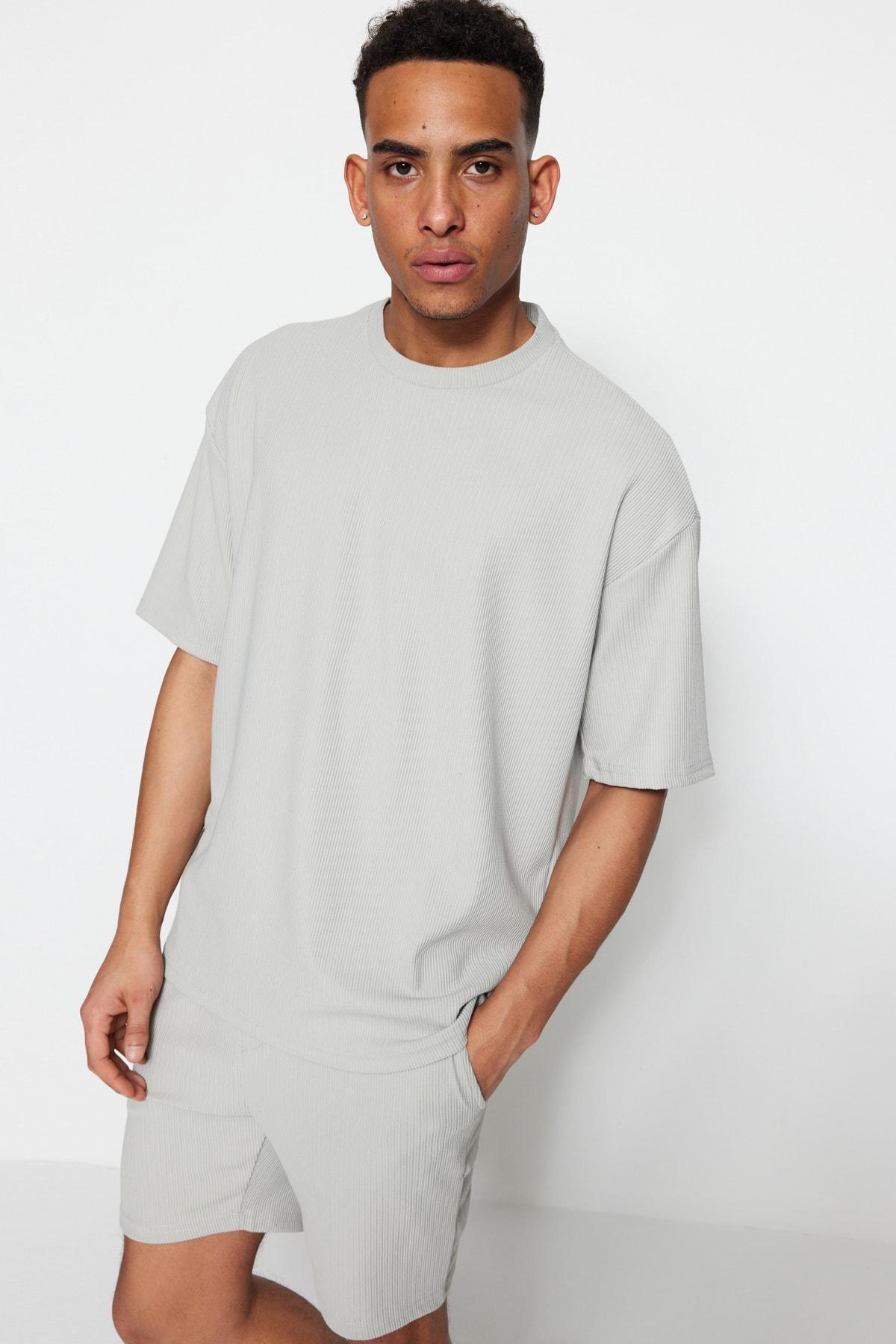 Gray Oversize T-Shirt, , large image number 1
