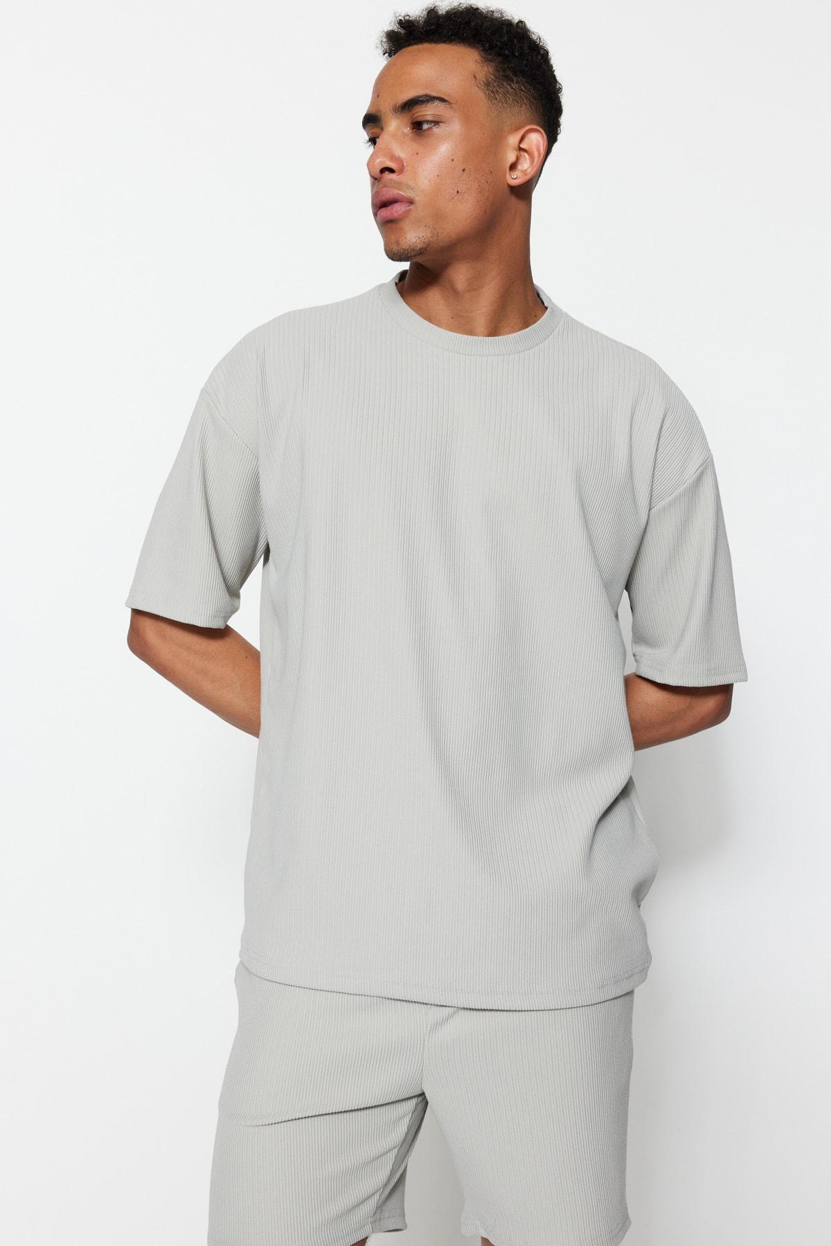 Gray Oversize T-Shirt, , large image number 5