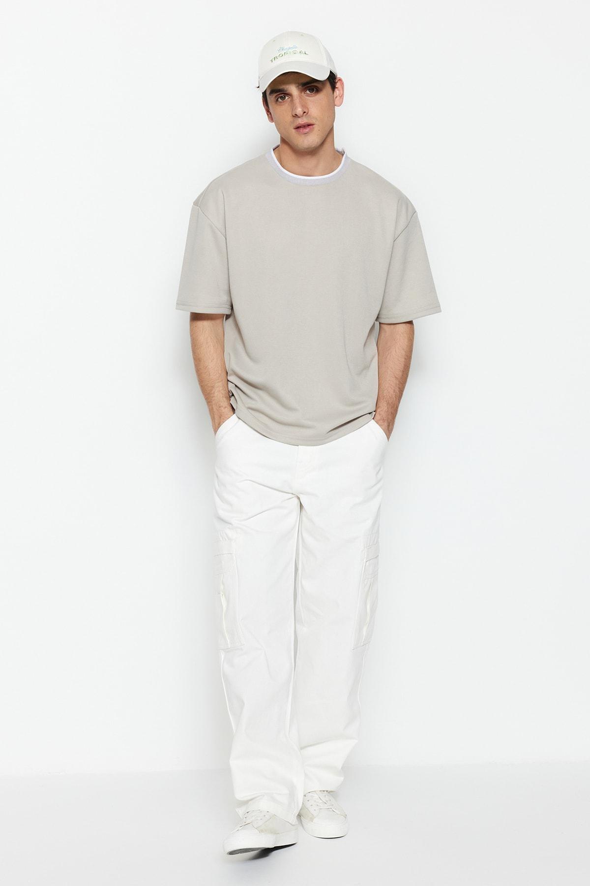Grey Relaxed T-Shirt, , large image number 5