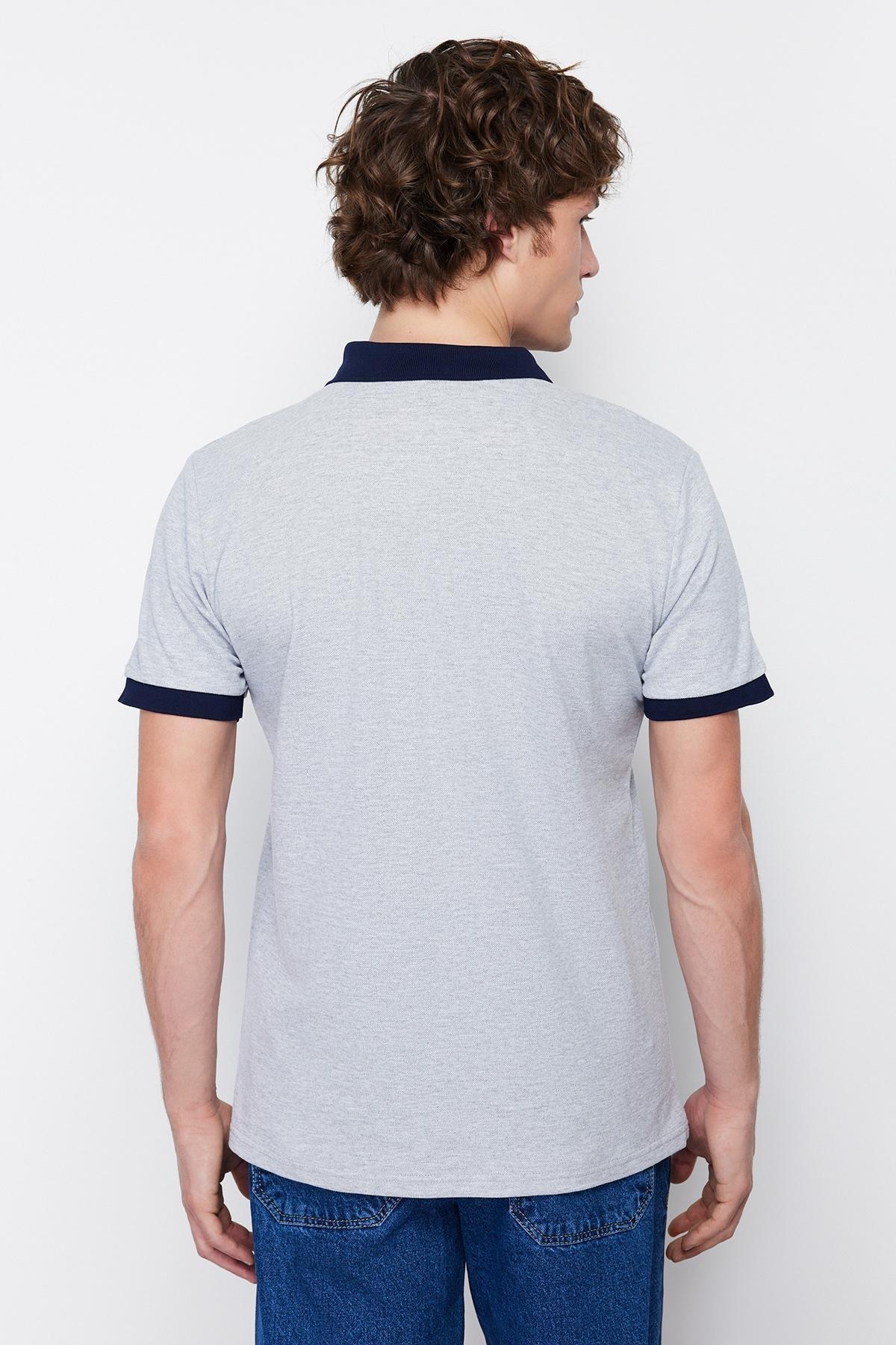 Grey Slim Polo T-Shirt, Gray, large image number 5