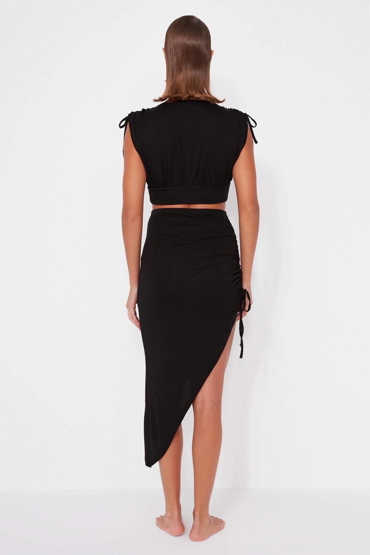Black V-Neck Co-Ord Set, , large image number 5