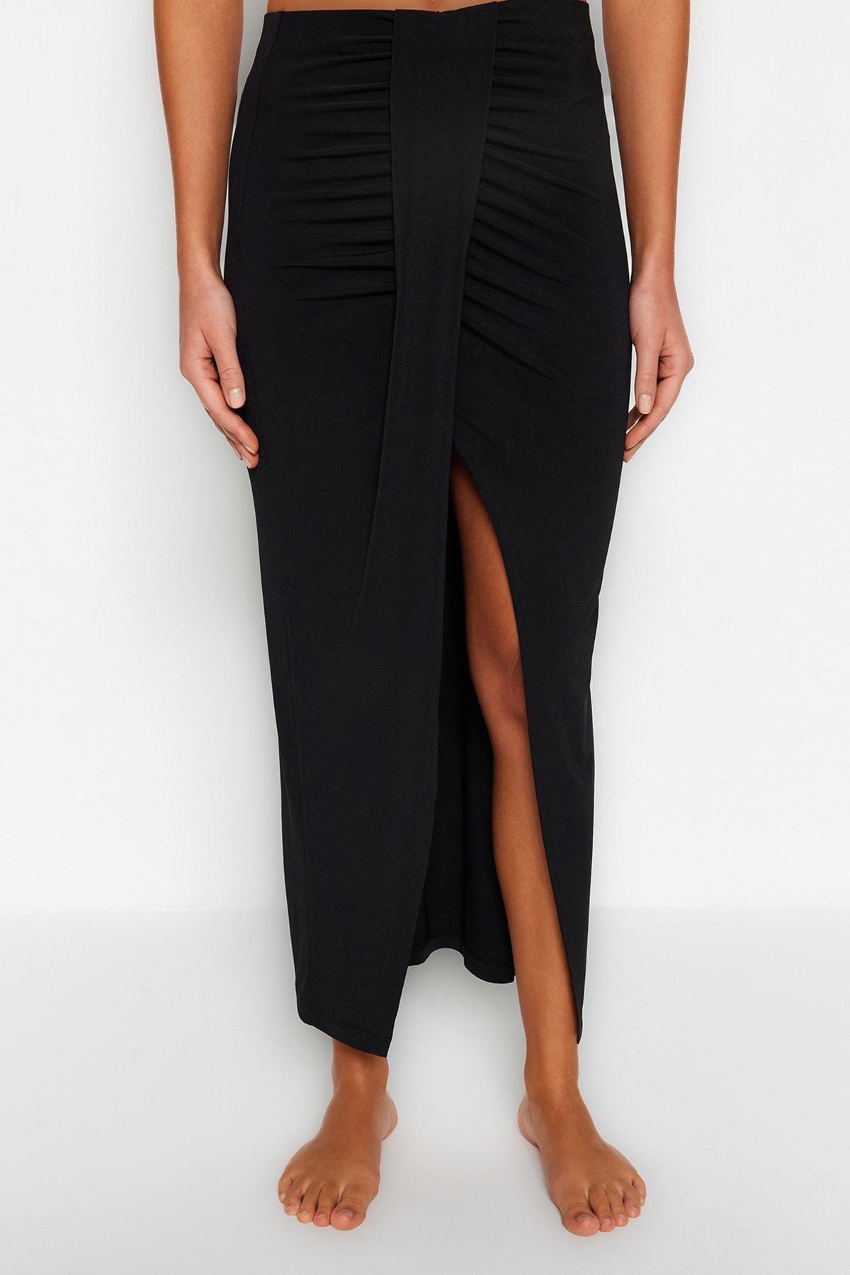 Black Maxi Pencil Skirt, , large image number 3