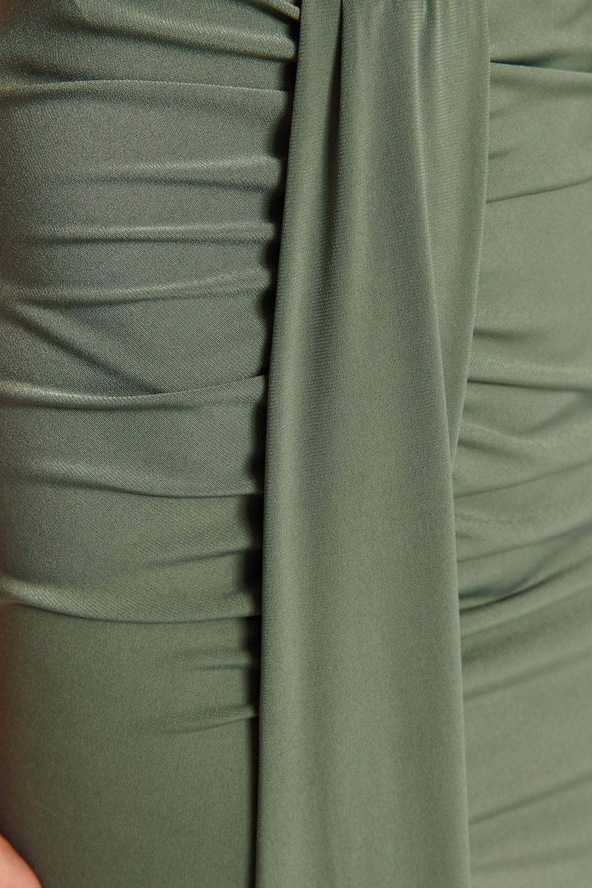 Khaki Maxi Pencil Skirt, , large image number 4
