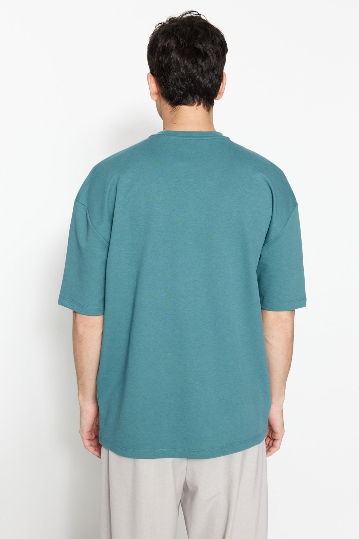 Blue Printed Oversize T-Shirt, , large image number 3
