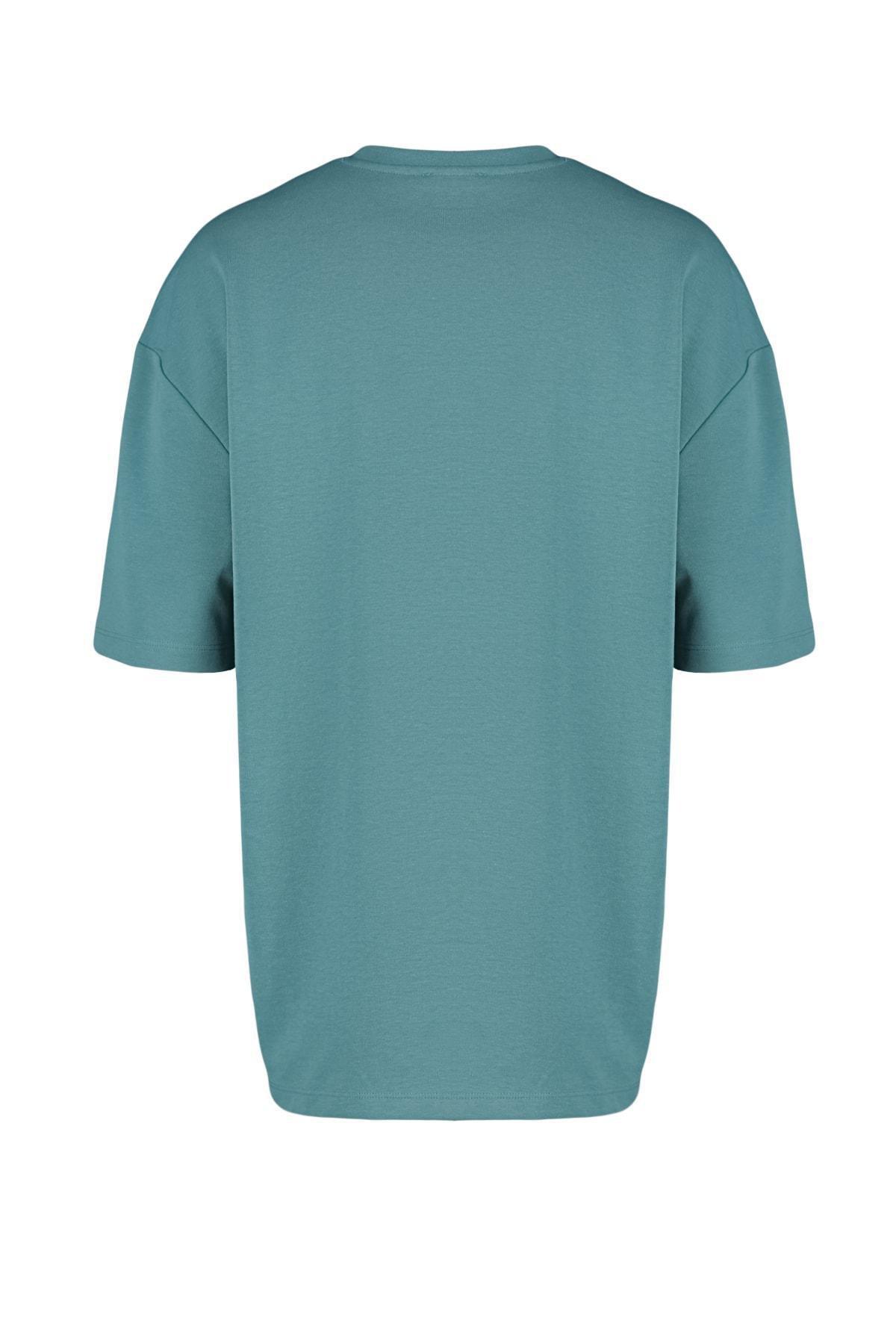 Blue Printed Oversize T-Shirt, , large image number 6