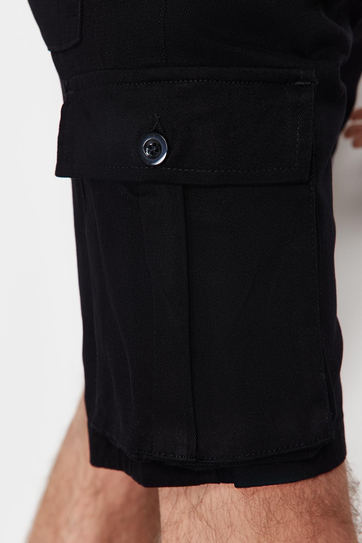 Black Mid Waist Shorts, , large image number 5