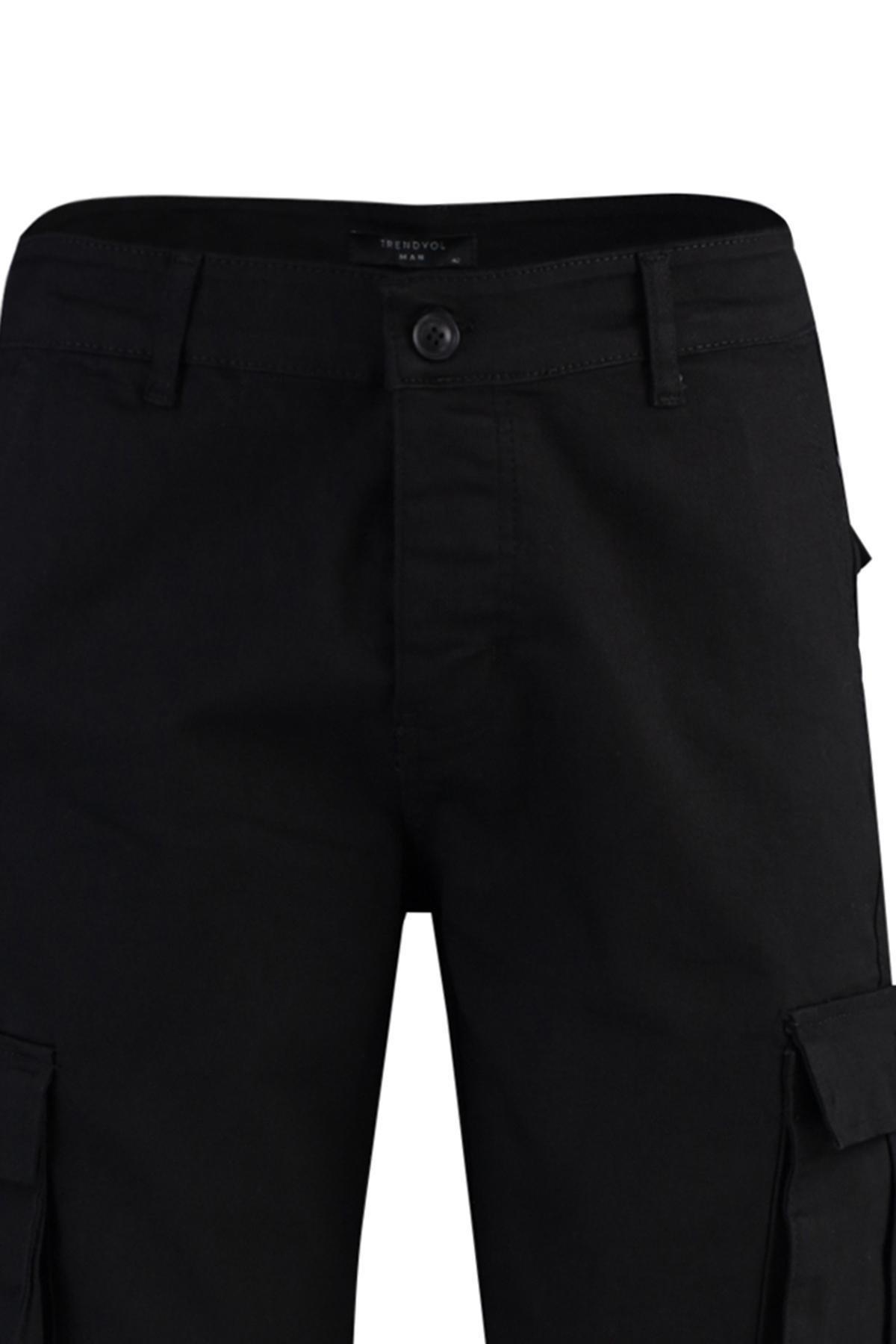 Black Mid Waist Shorts, , large image number 8