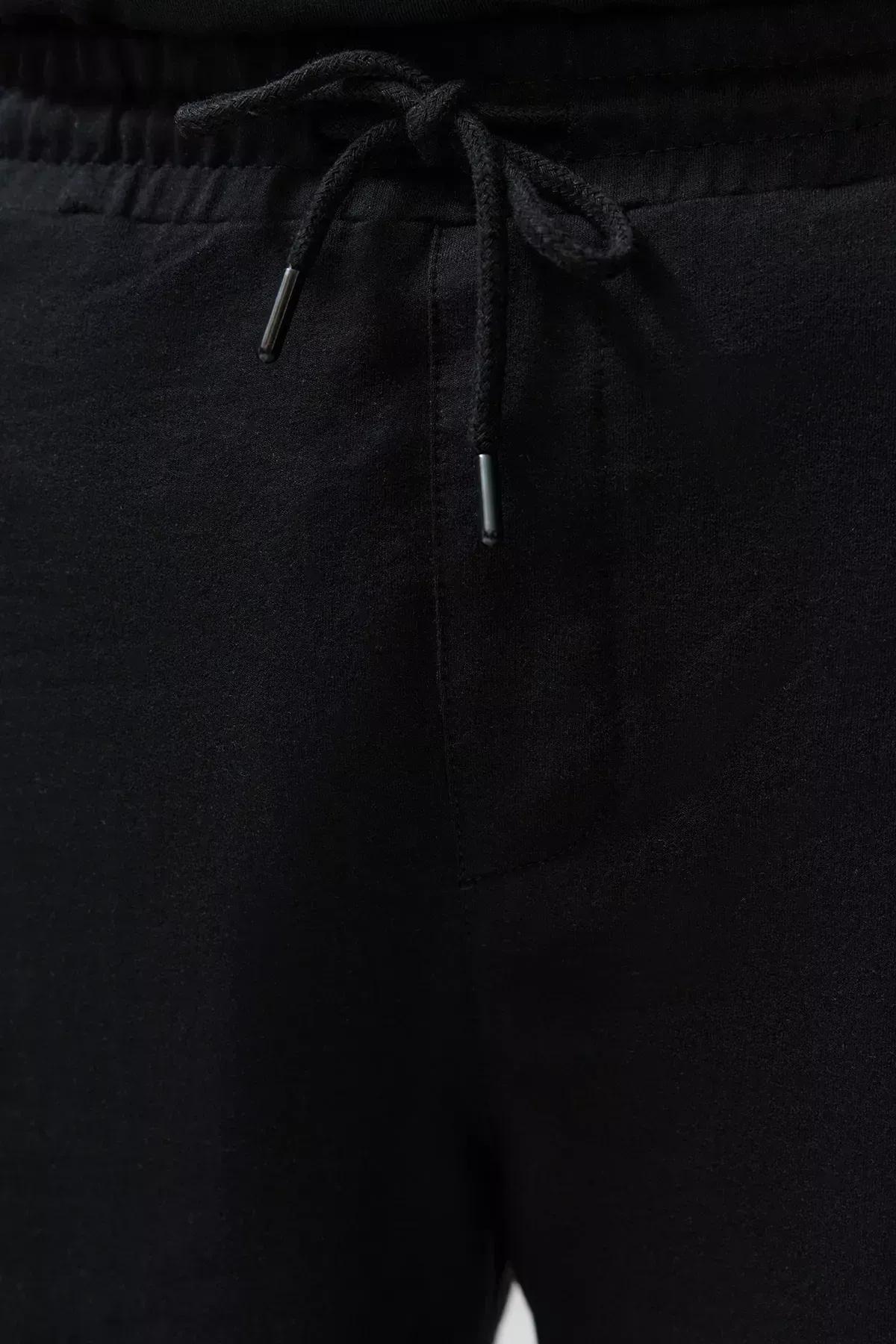 Black Printed Plus Size Shorts, Black, large image number 4