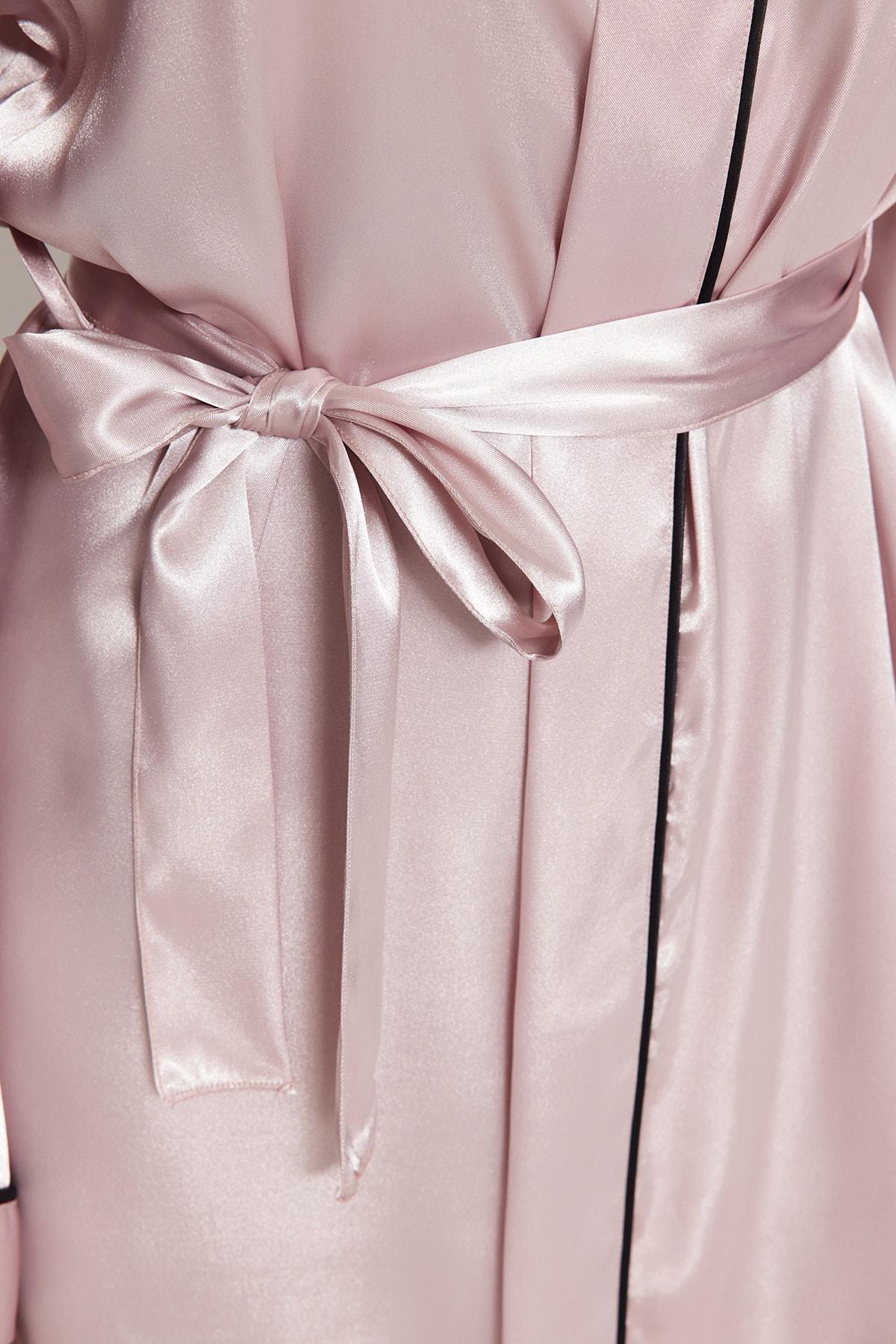 Pink Satin Dressing Gown, , large image number 4
