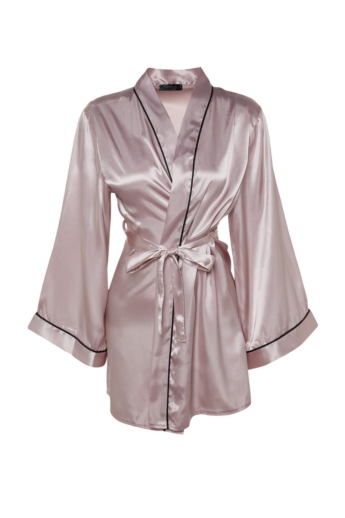 Pink Satin Dressing Gown, , large image number 5