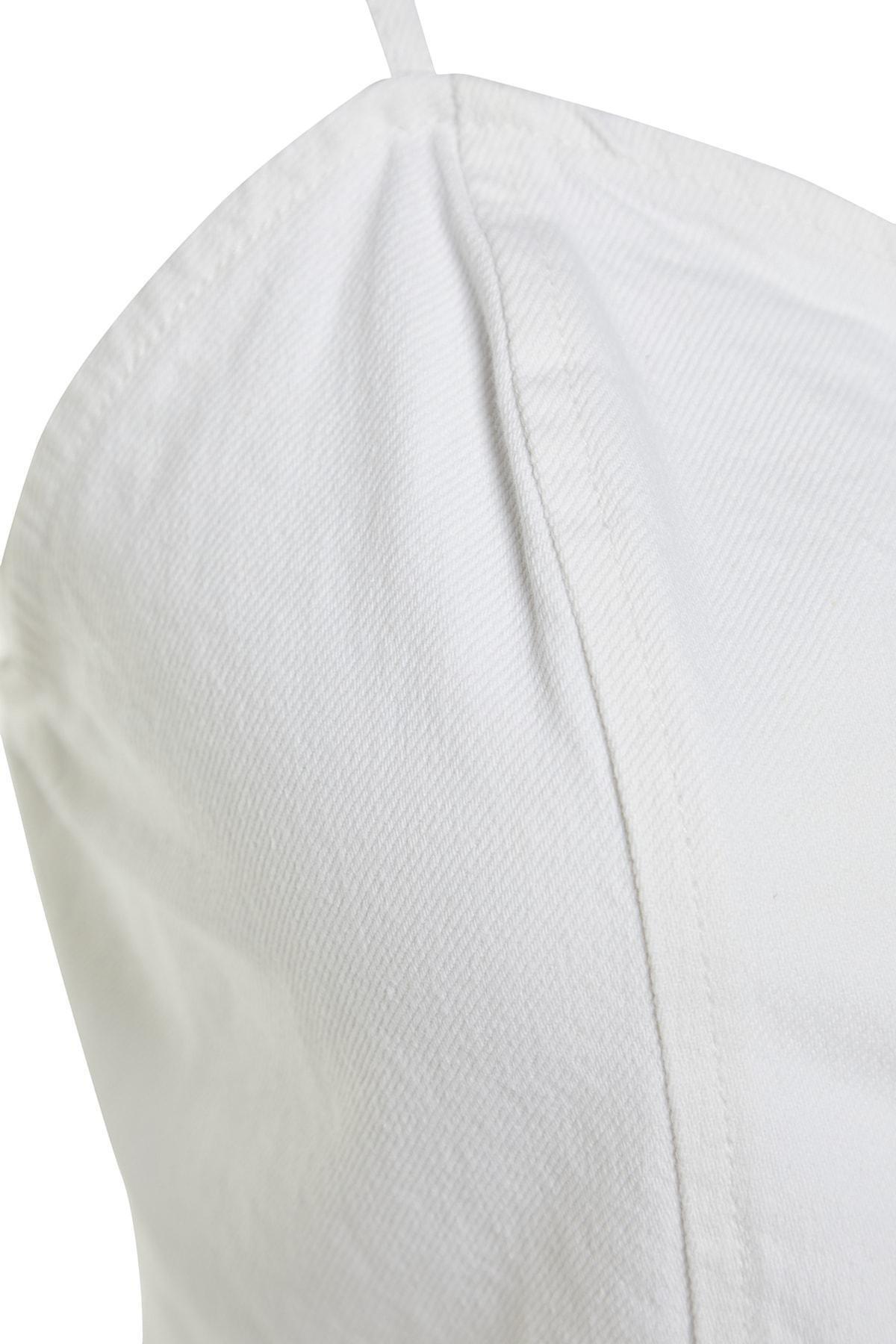 White Denim Crop Top, , large image number 5