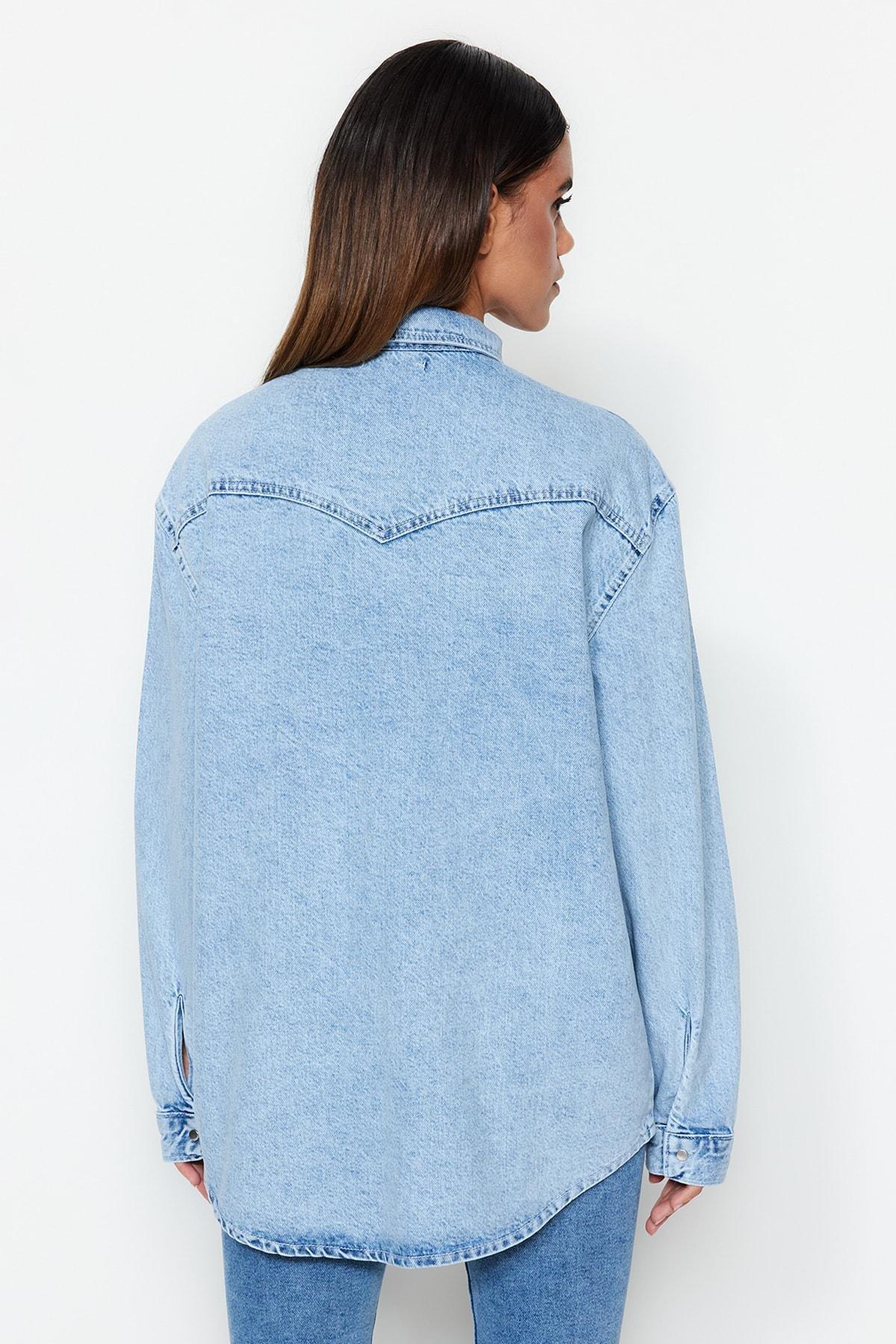Blue Denim Jacket, , large image number 4